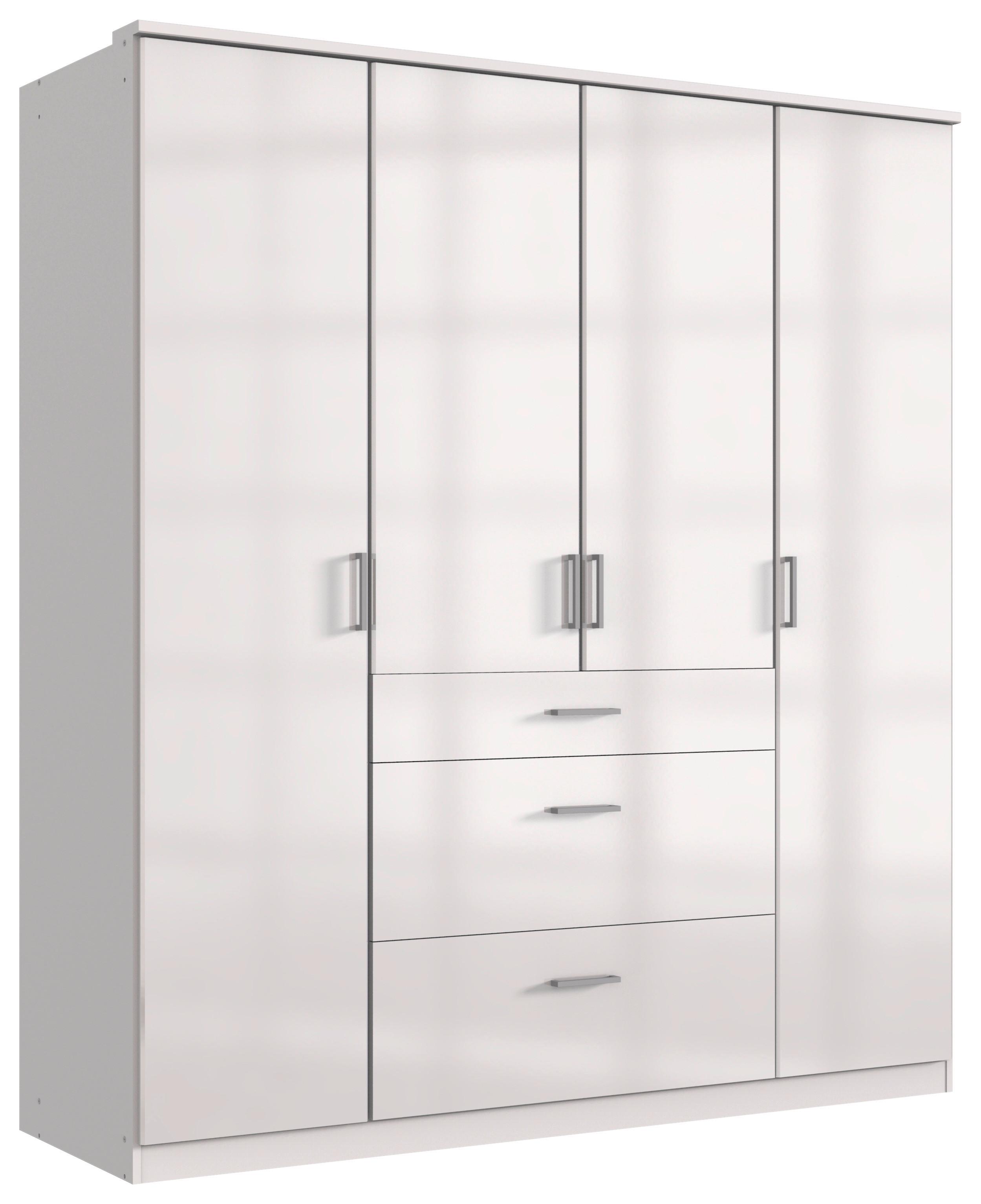 Ormar S Klasičnim Vratima Clack - bijela/bijela visoki sjaj, Basics, drvni materijal (179/199/58cm) - Modern Living