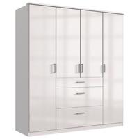 Ormar S Klasičnim Vratima Clack - bijela/bijela visoki sjaj, Basics, drvni materijal (179/199/58cm) - Modern Living