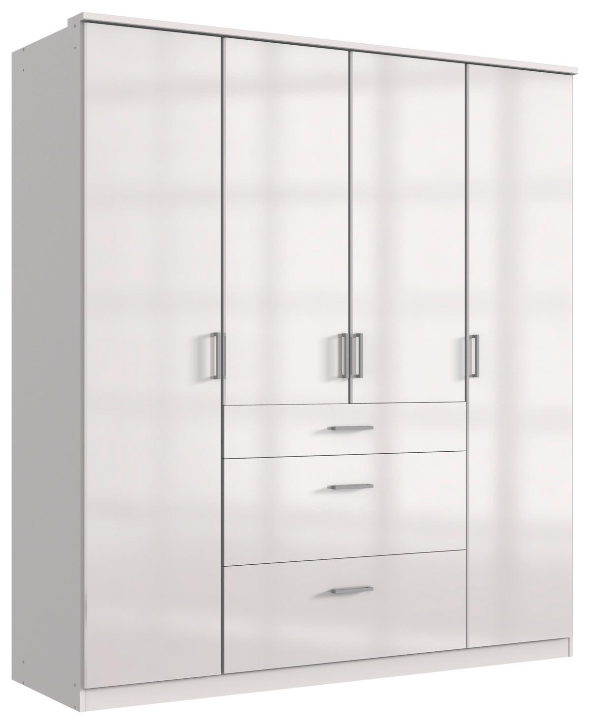 Ormar S Klasičnim Vratima Clack - bijela/bijela visoki sjaj, Basics, drvni materijal (179/199/58cm) - Modern Living