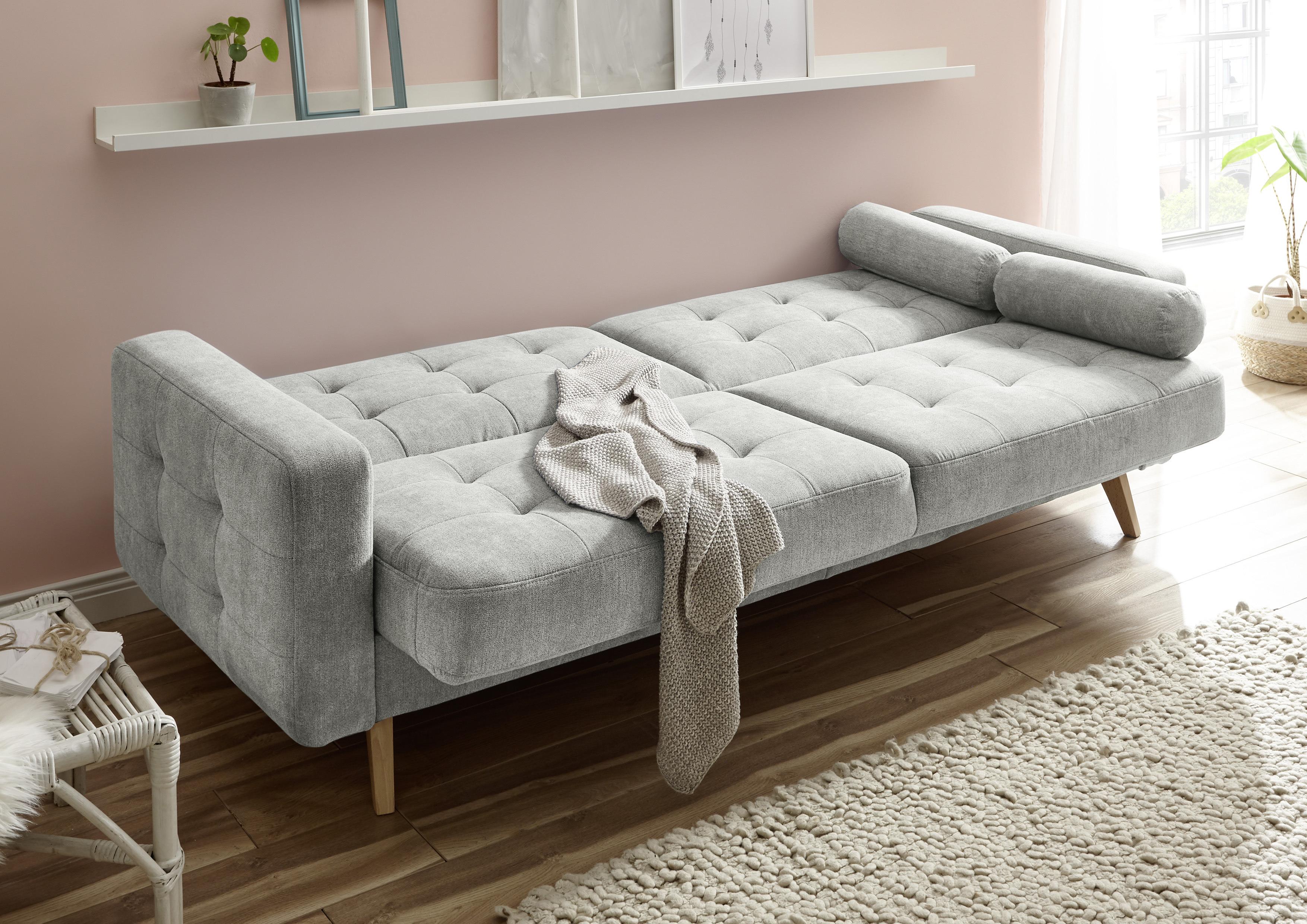 Trosjed Na Razvlačenje Fjord - boje blata/boje hrasta, Modern, drvni materijal/tekstil (222/86/90cm) - MID.YOU