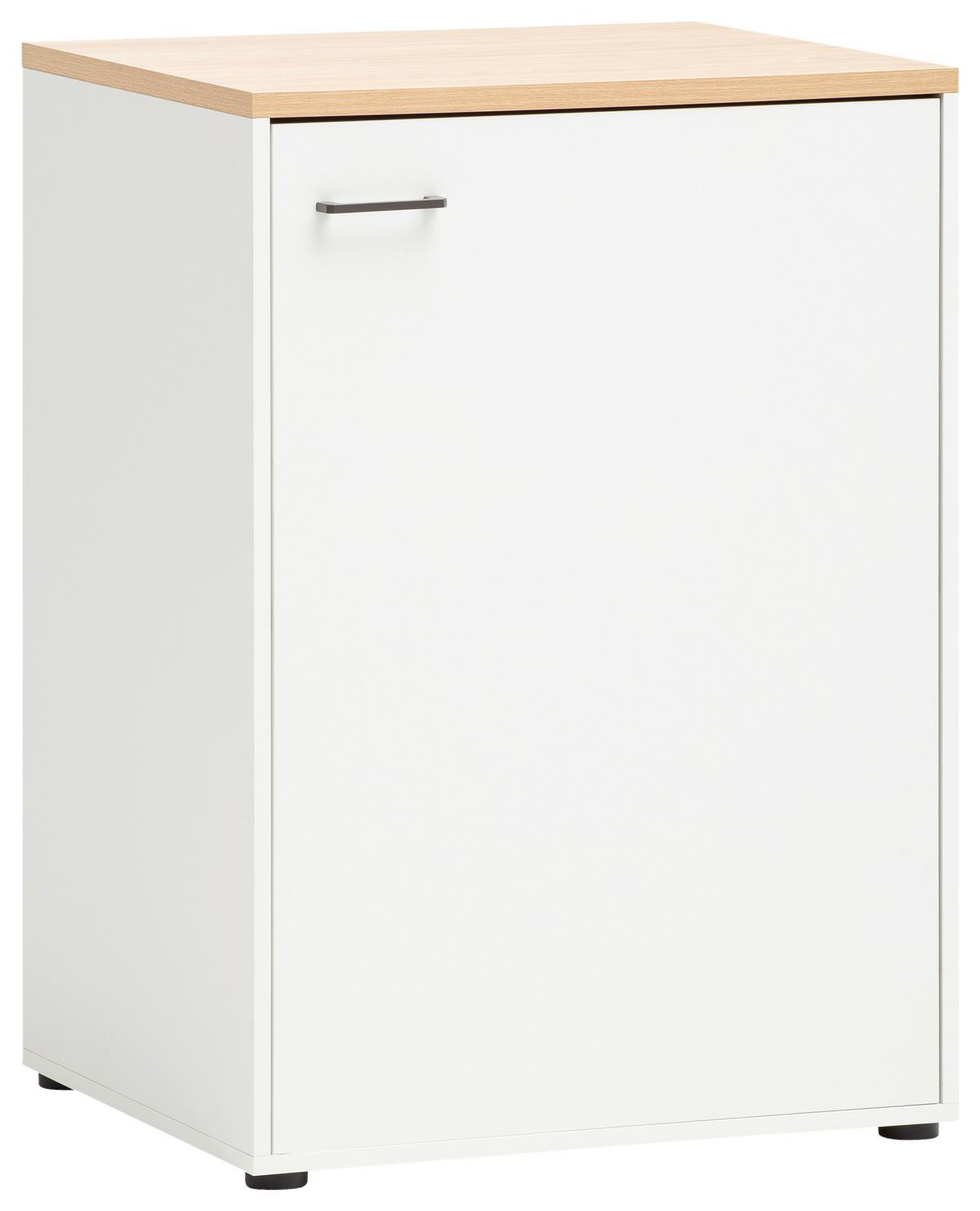 Mehrzweckschrank Solea Weiß/Eiche - Eichefarben/Anthrazit, MODERN, Holzwerkstoff/Kunststoff (67,1/95,8/60cm) - MID.YOU