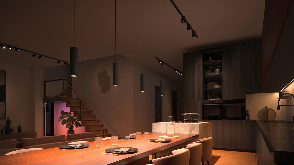 SYSTEM SZYNOWY PHILIPS HUE PERIFO 3ER PENDEL - czarny, Basics, metal (171,5/28,8/2,6cm) - Philips HUE