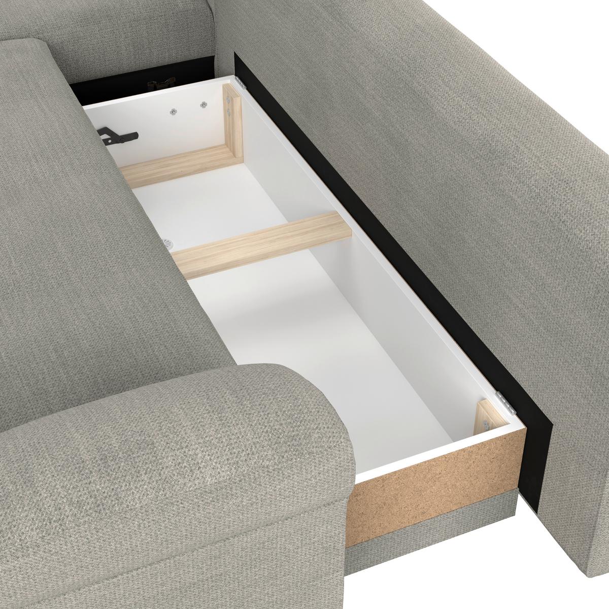 Kutna Garnitura Mendoza - siva/crna, Konvencionalno, tekstil (197/309cm) - Modern Living