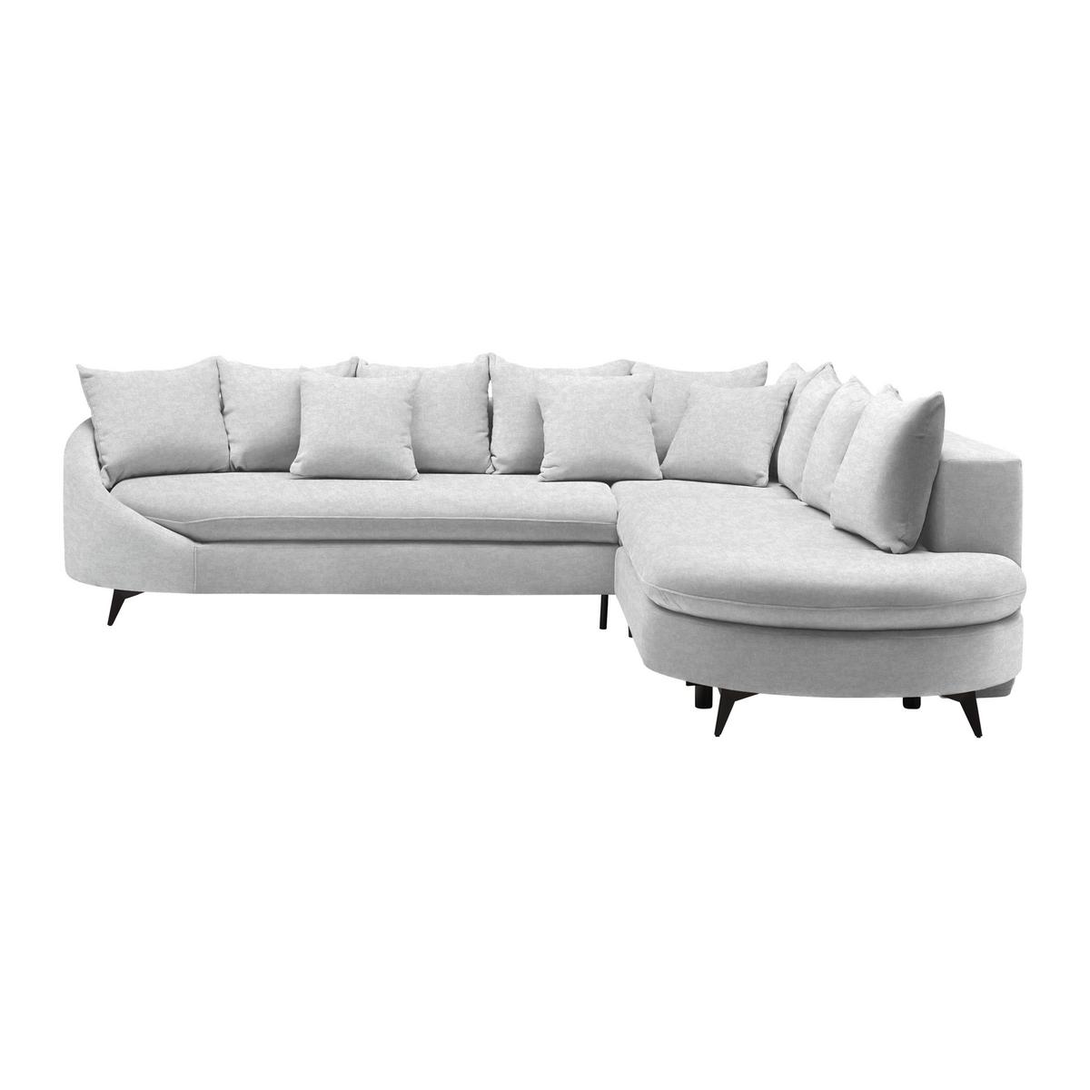 Ecksofa Axel Silberfarben - Silberfarben/Schwarz, MODERN, Textil/Metall (291/87/250cm) - Mömax
