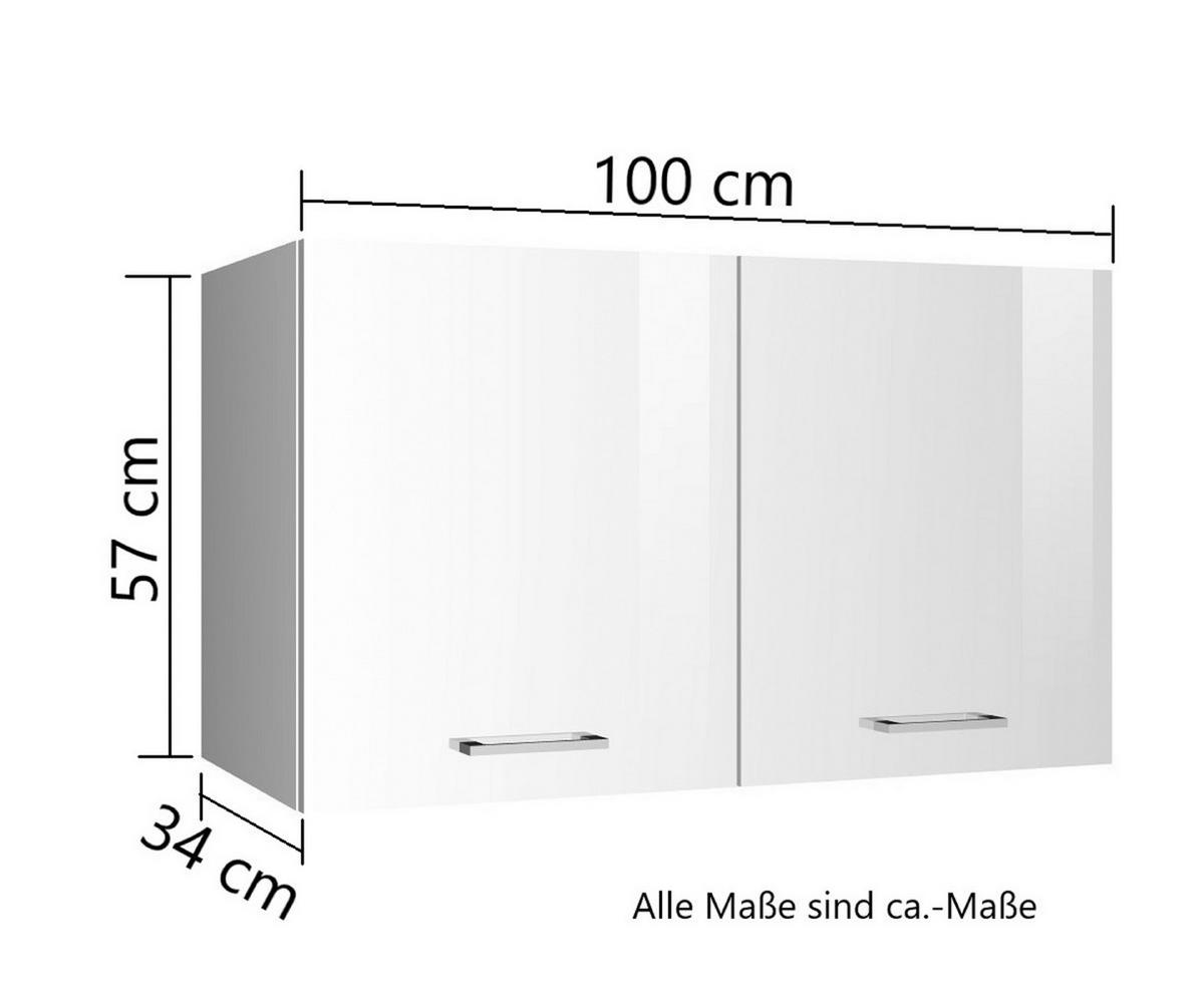 Küchenoberschrank Mailand Graphitfarben - Silberfarben/Graphitfarben, MODERN, Holzwerkstoff/Metall (100/57/34cm) - Held