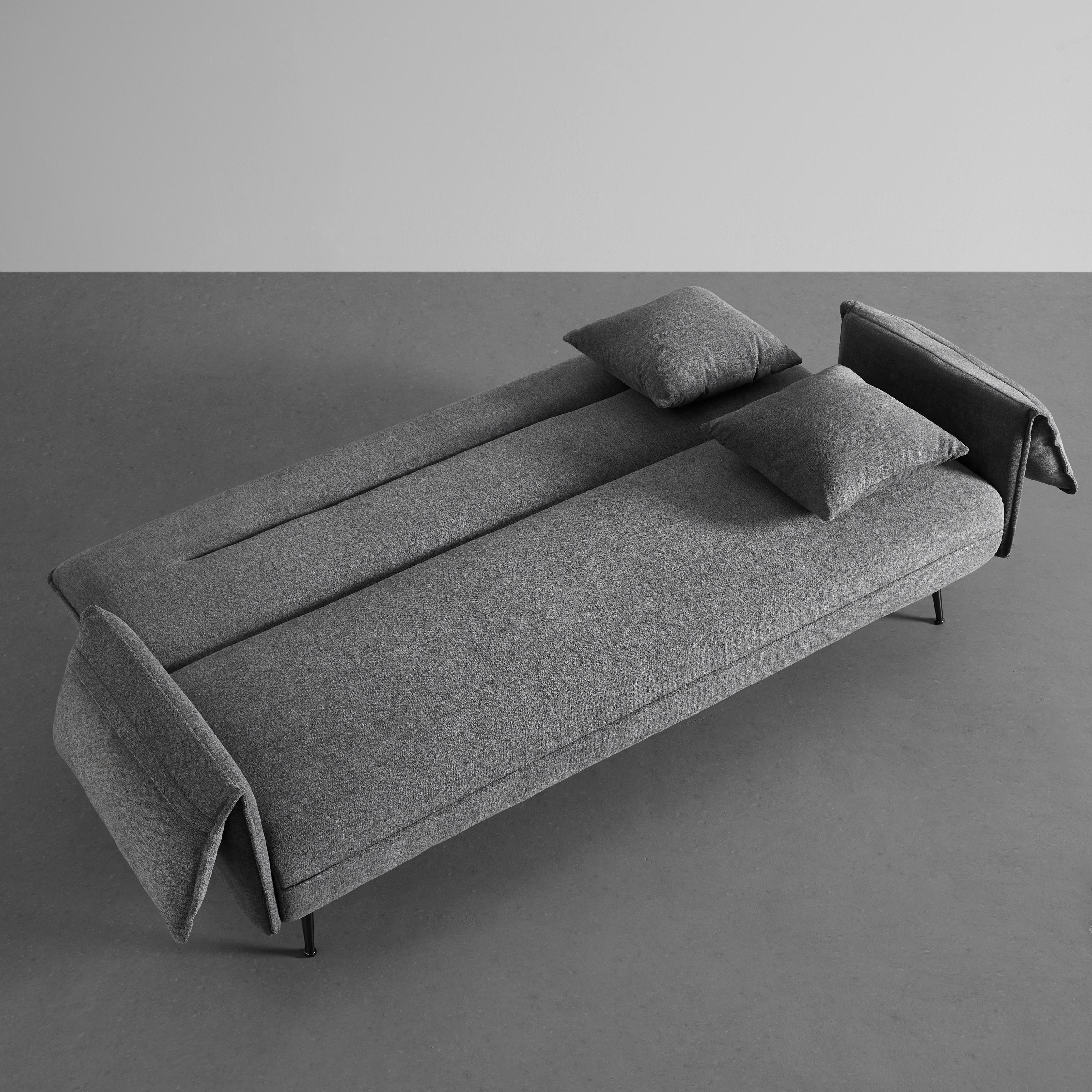 Zofa S Posteljno Funkcijo Lana, Temno Siva - temno siva/siva, Moderno, kovina/tekstil (199/89/95cm) - Bessagi Home