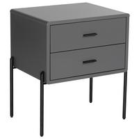 Nachttisch Pelotas Grau - Schwarz/Grau, MODERN, Holzwerkstoff/Metall (50/60/40cm) - Premium Living