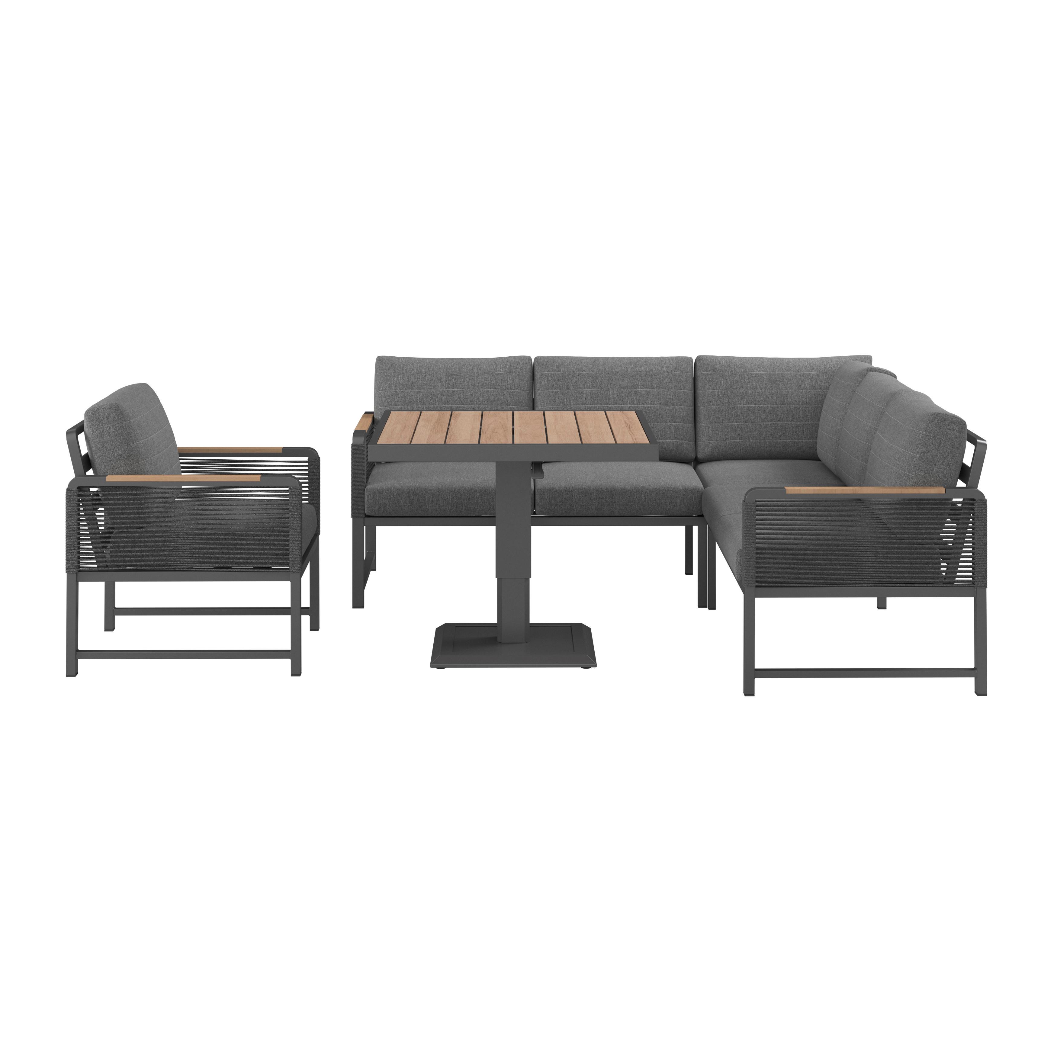 Loungegarnitur Washington Grau/naturfarben, 4-Teilig - siva/naravne barve, Moderno, kovina/umetna masa (192,5/72/73cm) - Mömax