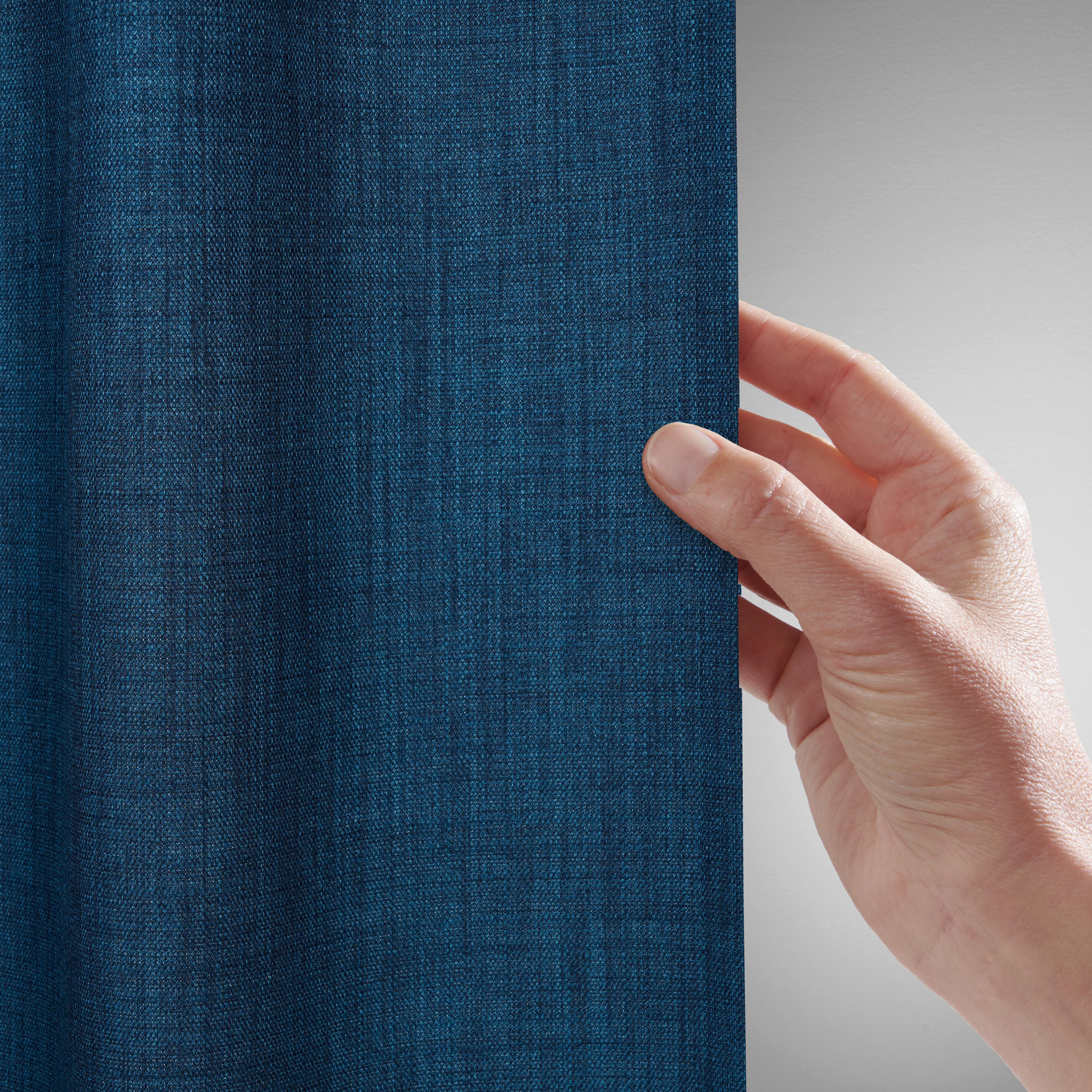 GARDINLÄNGD LEO -EXT- - mörkblå, textil (135/255cm) - Premium Living