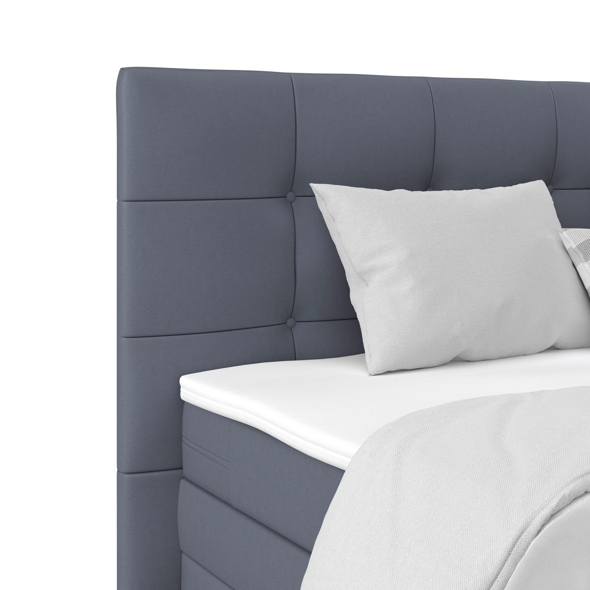 PAT BOXSPRING JOSIE C - gri albastru, Modern, plastic/lemn (180/200cm)