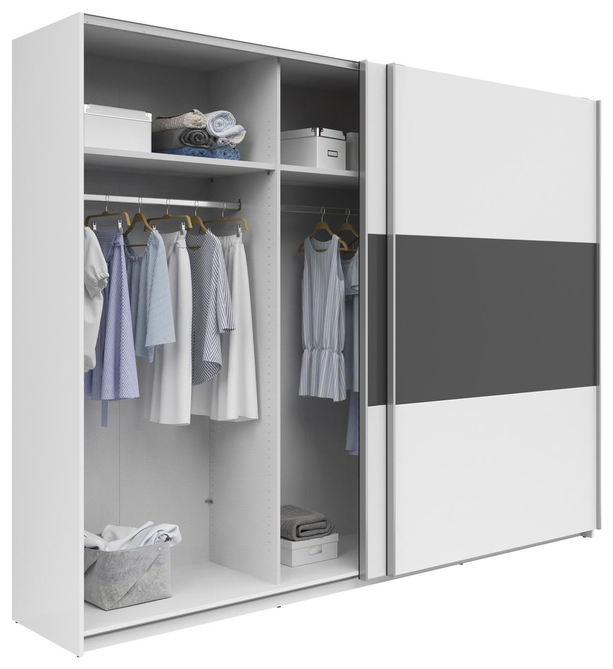 Ormar S Kliznim Vratima Saturn - bijela/boje grafita, Konvencionalno, drvni materijal/metal (270/210/59cm) - Based