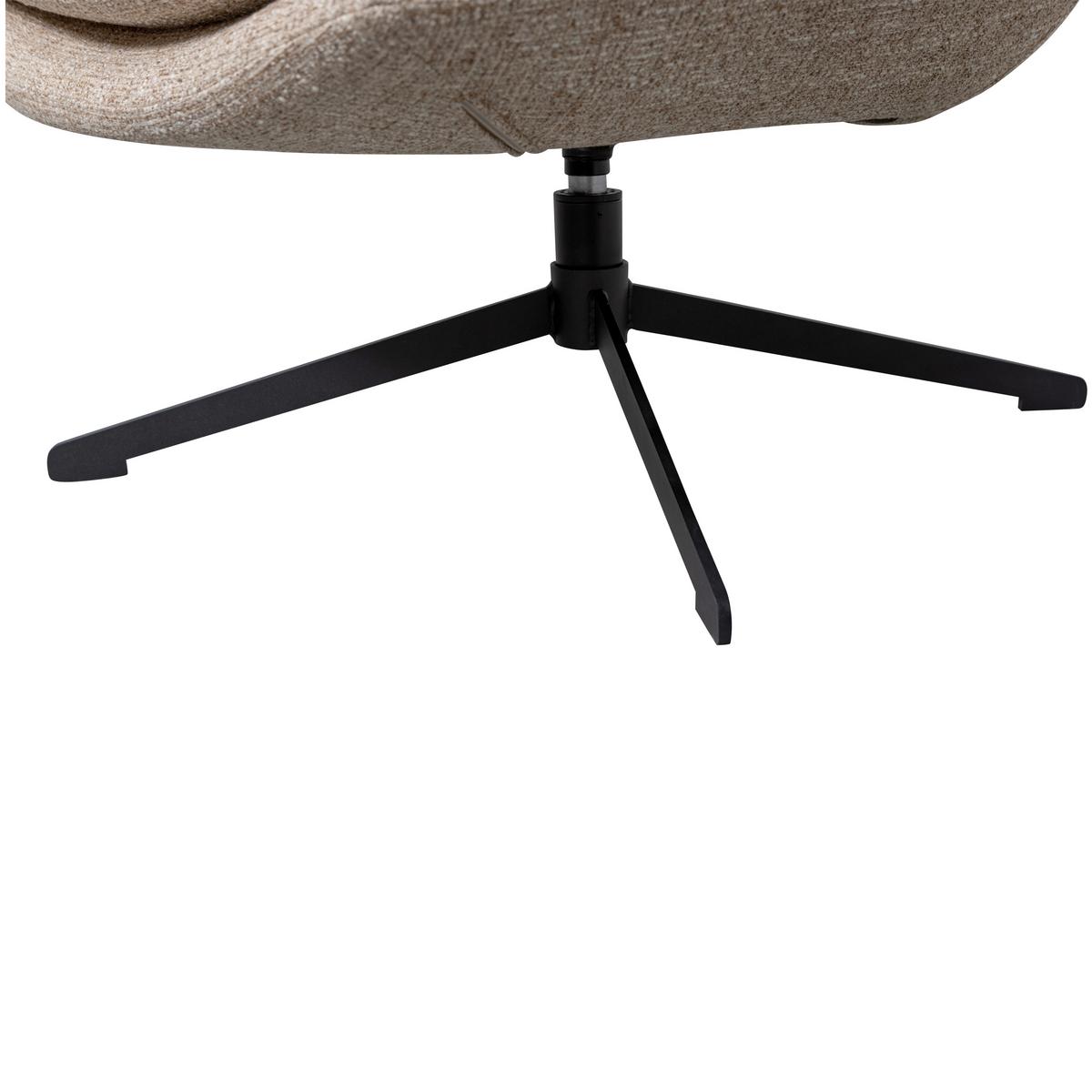 SESSEL Milaro Naturfarben B: 75cm - Schwarz/Naturfarben, Design, Textil/Metall (75/88/94cm) - Livetastic