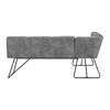 BANC D'ANGLE KONA - gris/noir, MODERN, métal/textile (135/89/180cm) - Bessagi Home