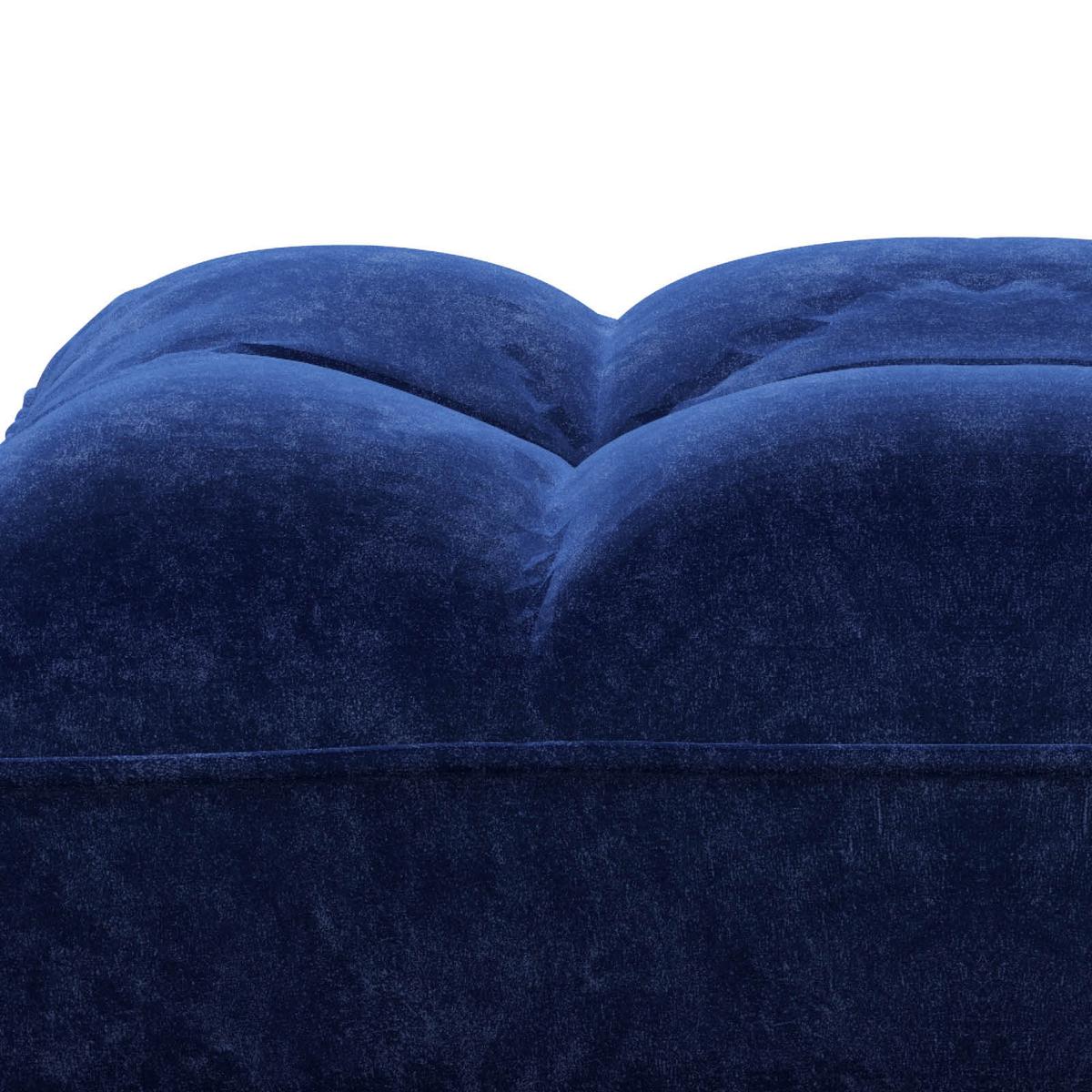 Hocker Scarlett Blau Samt - Blau, KONVENTIONELL, Holz/Textil (88/43,5/57cm) - Playboy