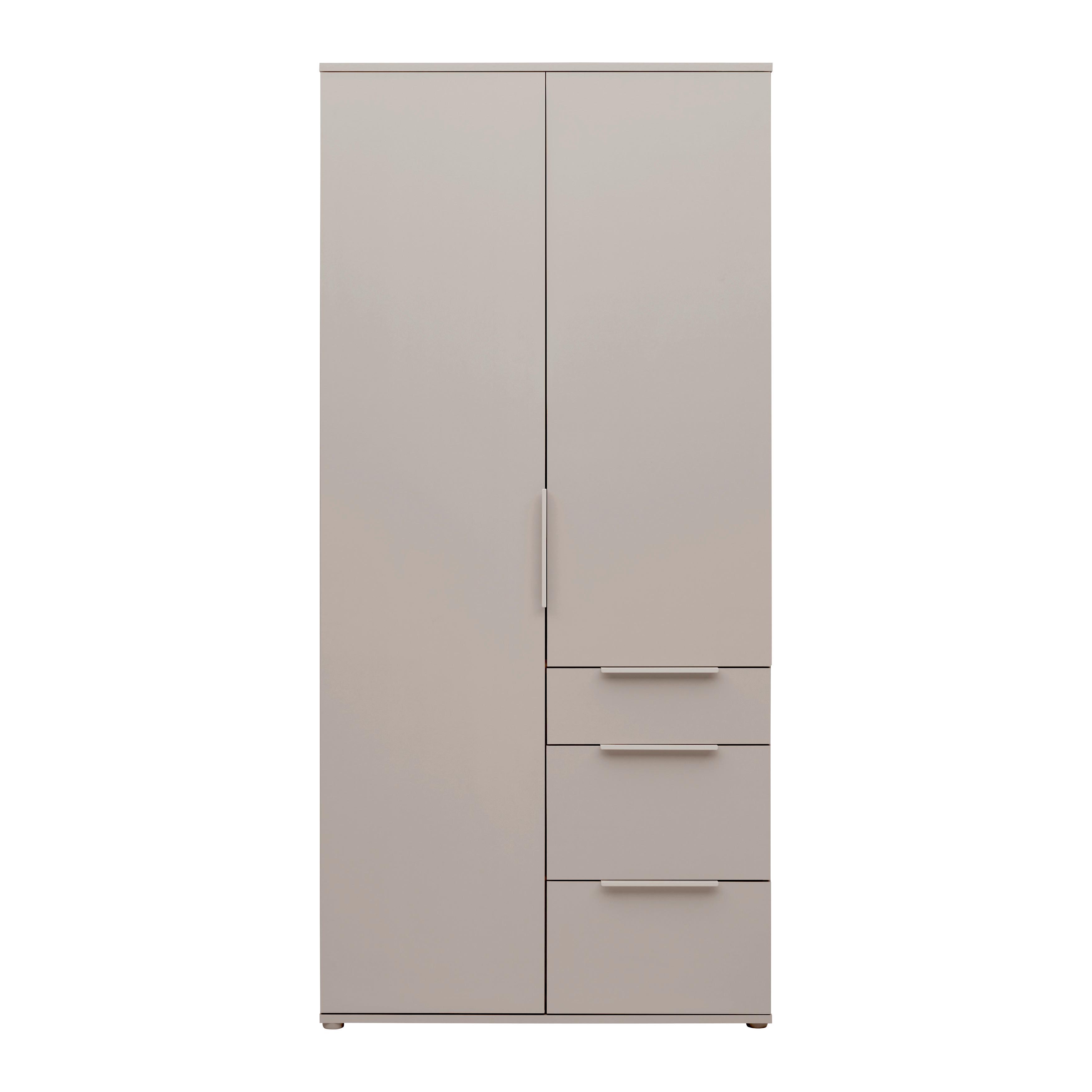 GARDEROB MED GÅNGJÄRNSDÖRRAR DUNE 4 -EXKLUSIV- - kashmir, Modern, metall/trämaterial (90/197/55cm) - Mömax