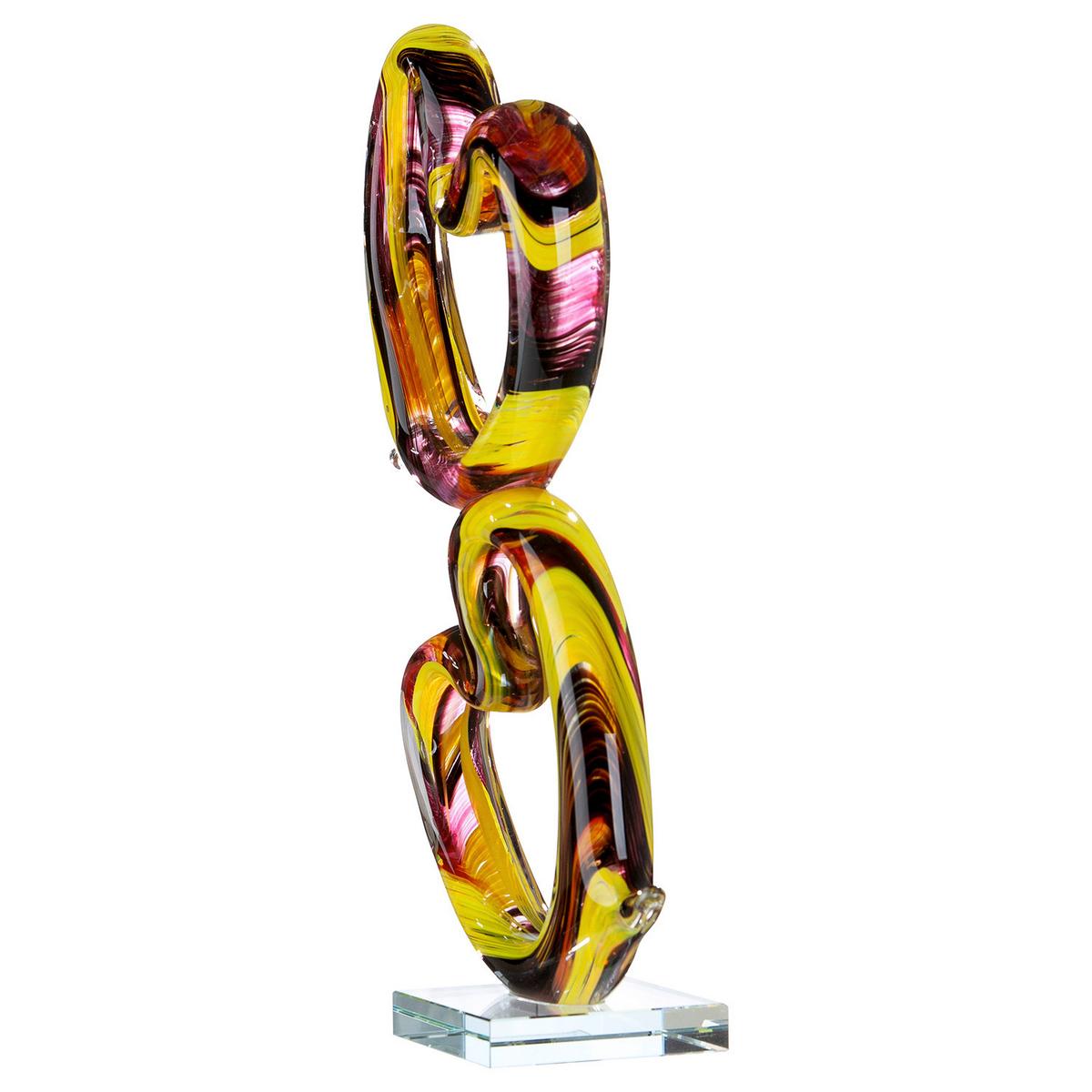 Dekoherz Skulptur Rot/Gelb - Gelb/Rot, Basics, Glas (22/40/10cm)