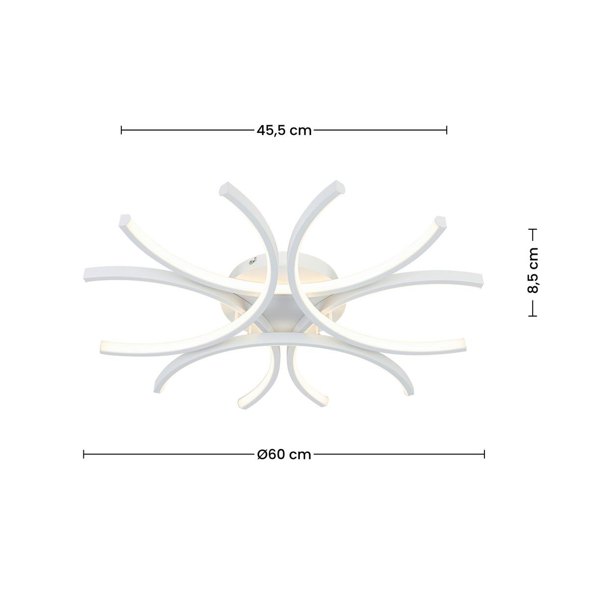 Led-deckenleuchte Wilma - Weiss, Modern, Kunststoff/Metall (60/60/8,5cm) - Mömax