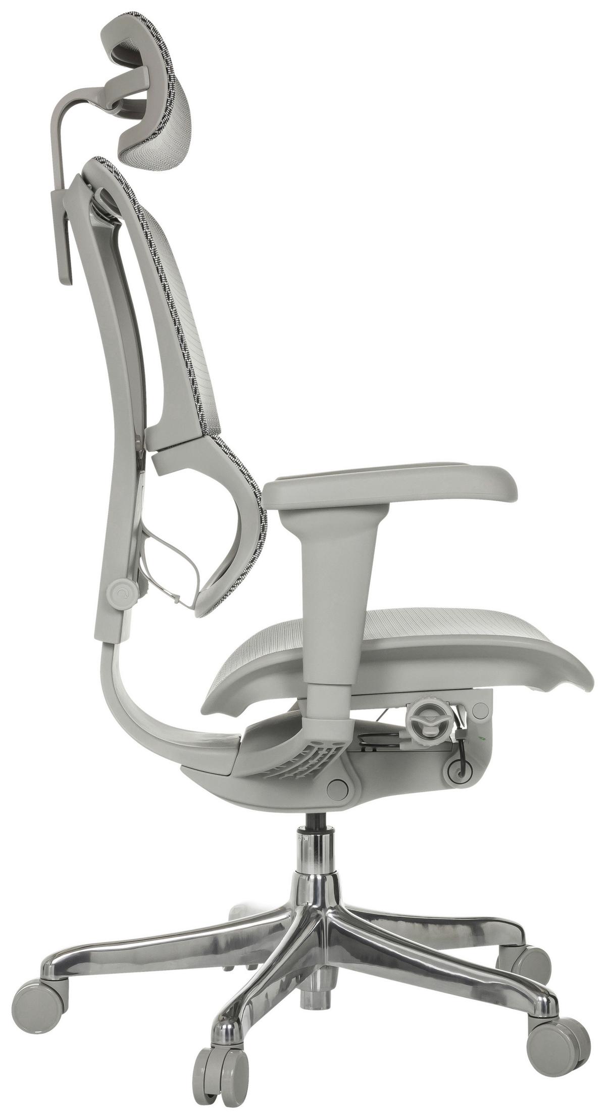 Drehstuhl Ergohuman Slim Ultra G Gen 2 Grau - Silberfarben/Grau, MODERN, Kunststoff/Textil (71/116 - 135/75cm) - MID.YOU