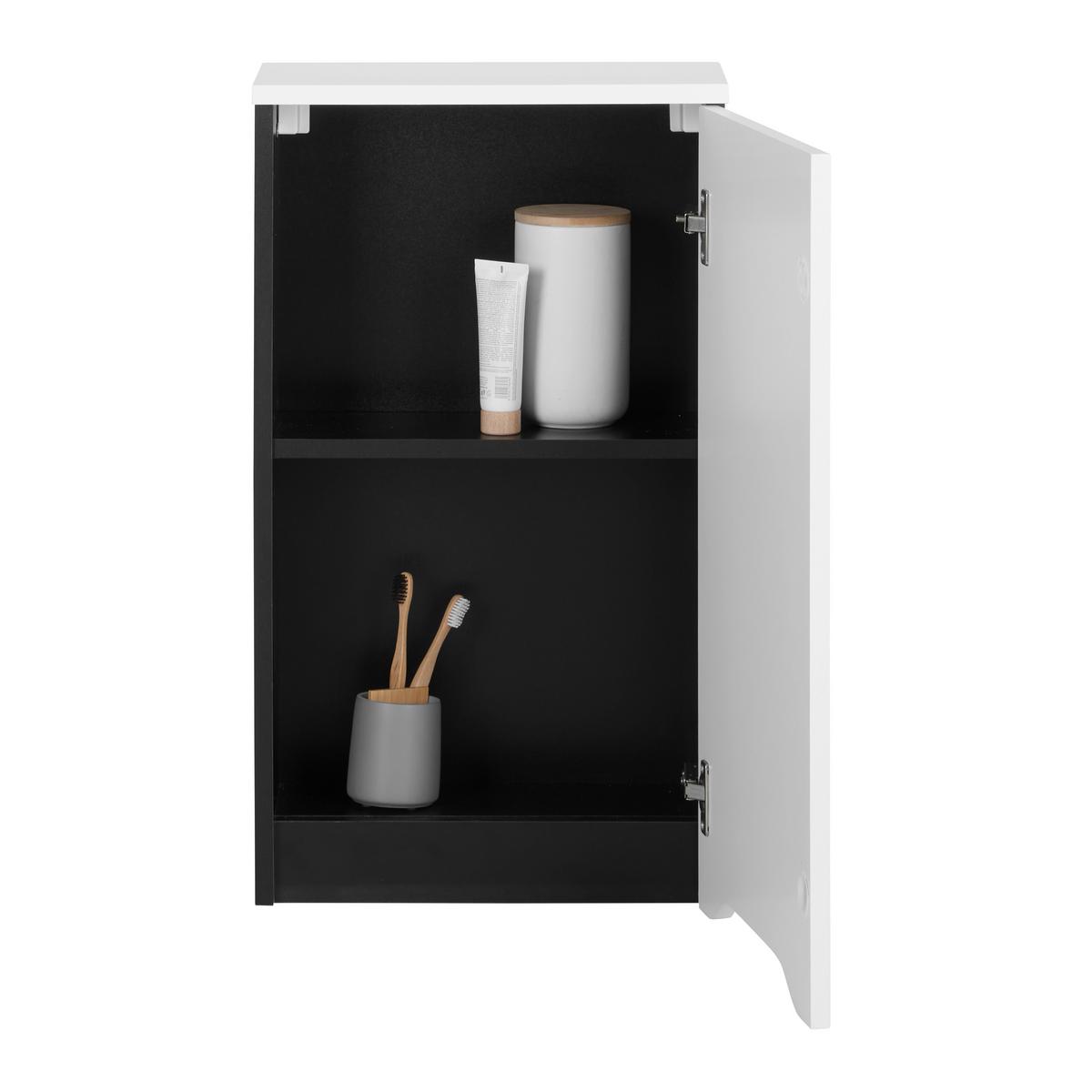 Oberschrank Wave II in Schwarz - Weiss/Schwarz, Modern, Holzwerkstoff (40/70/20cm) - Mömax