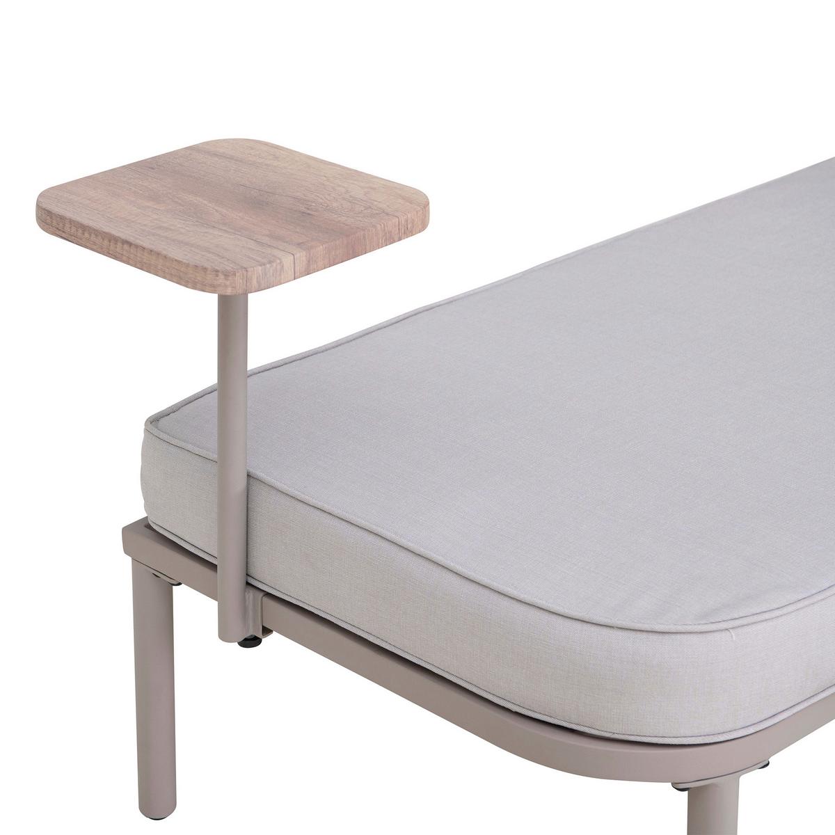 Doppelliege Tagesbett Porto Grau/Naturfarben - Naturfarben/Grau, Basics, Holz/Kunststoff (142/82/128cm) - Modante