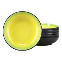 Mélytányér Készlet 24922 Hot Green Suppenteller - fekete/világossárga, Trend, kerámia (22/5cm) - Creatable