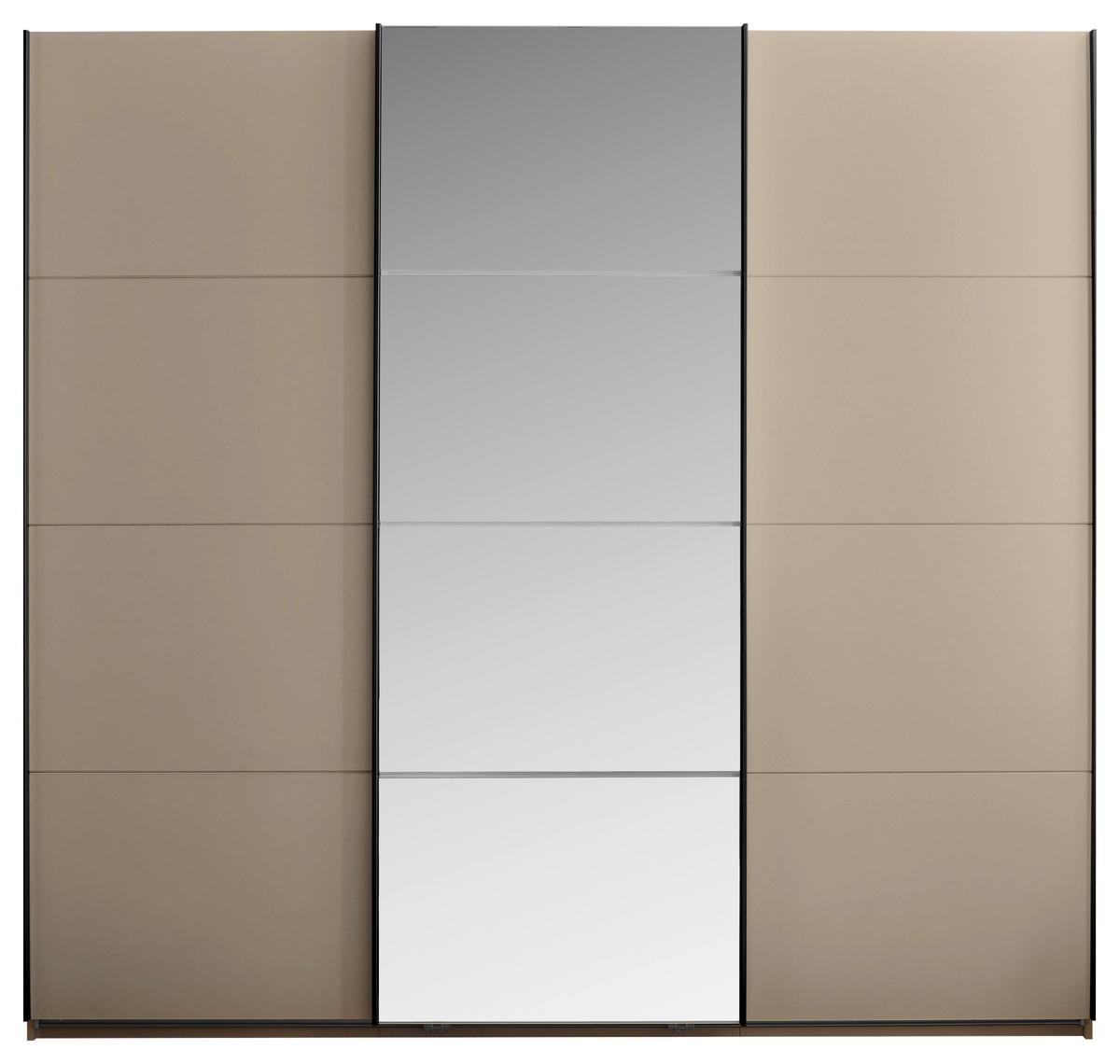 Ormar S Kliznim Vratima Carano - kašmir/crna, Konvencionalno, staklo/drvni materijal (215/204/63cm) - Modern Living