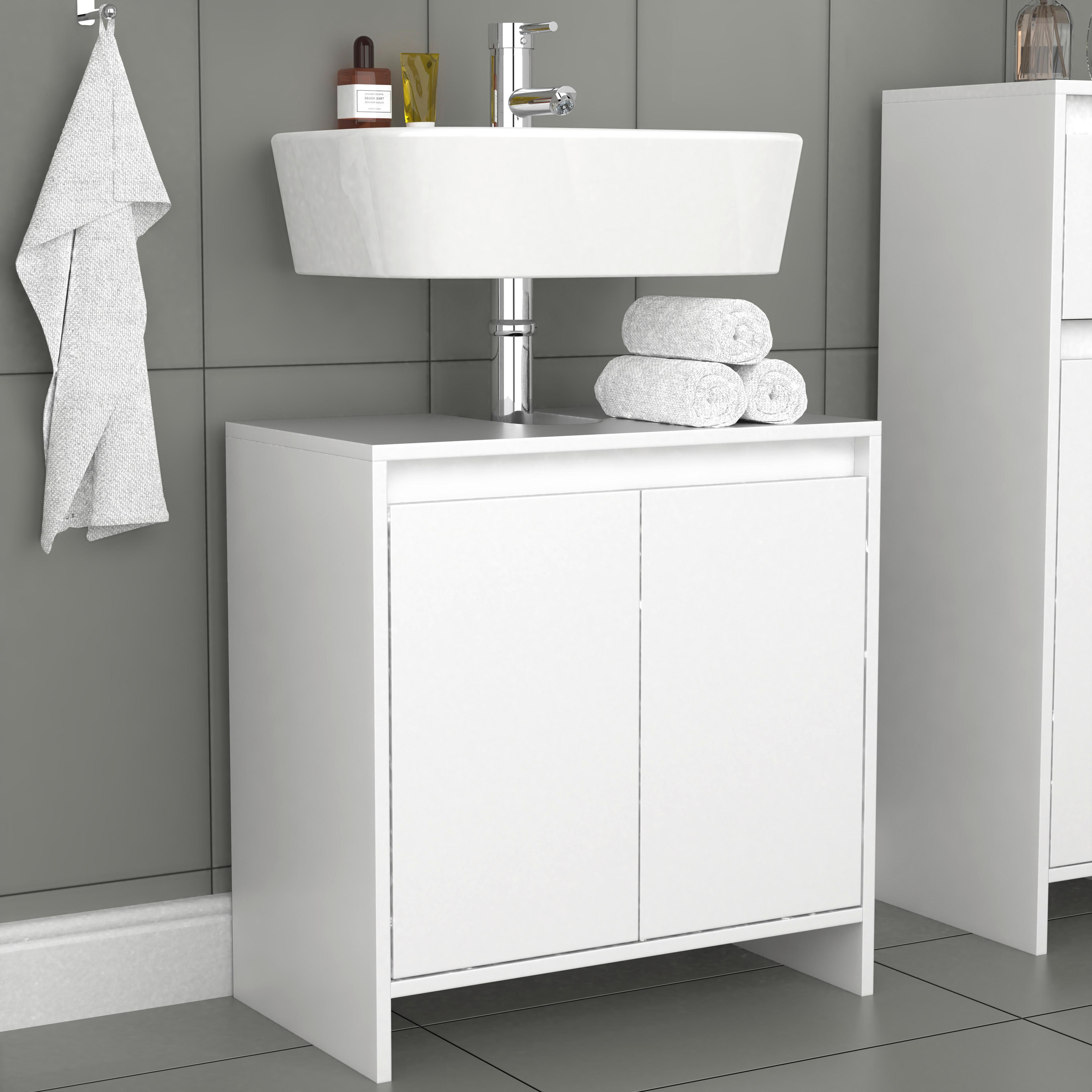 WASCHBECKENUNTERSCHRANK MALIRA - Weiss, Modern, Holzwerkstoff (58/60/33cm) - MID.YOU