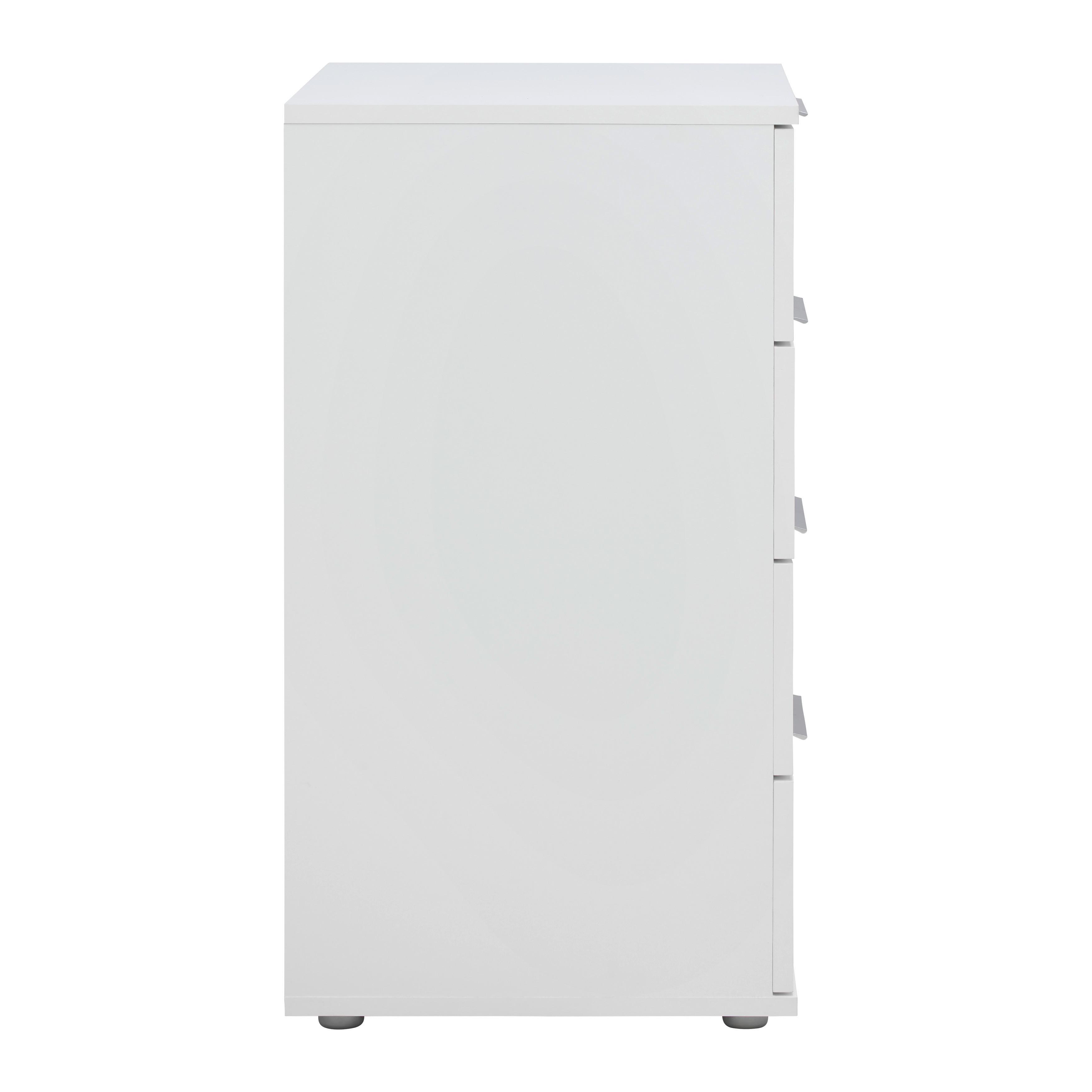 SÄNGBORD CUATRO - vit/silver, Klassisk, trämaterial/plast (46/79/42cm) - Modern Living