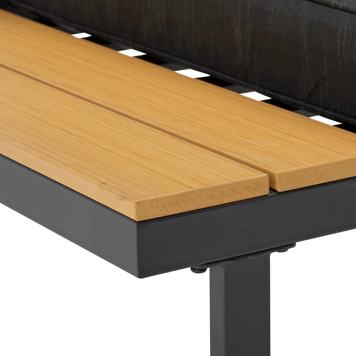 KOMPLET MEBLI TARASOWYCH ARIANNA - czarny, Modern, tworzywo sztuczne/metal (228/74/74cm) - Bessagi Garden