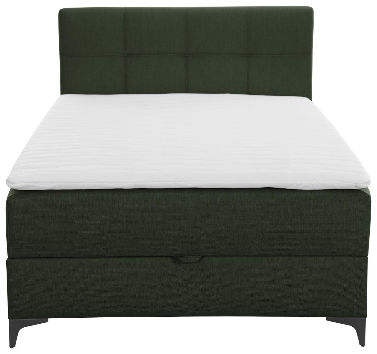 Box Krevet Freddie - maslinasto zelena/crna, Konvencionalno, tekstil/metal (120/200cm)
