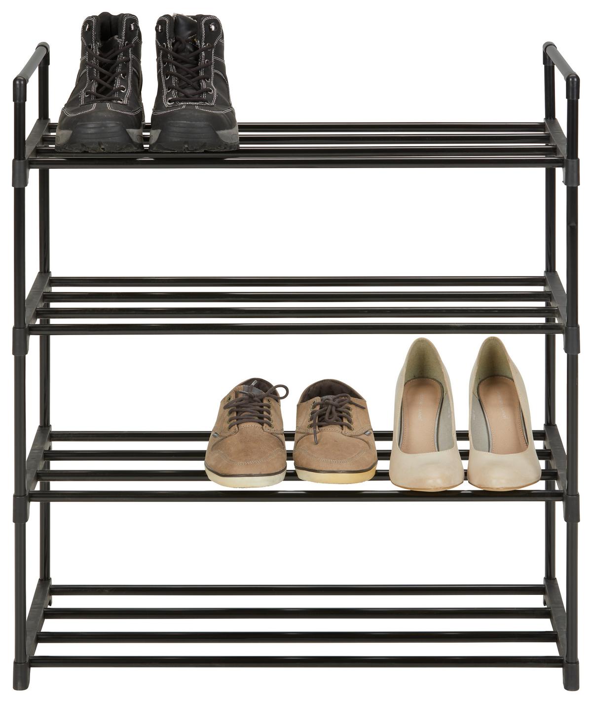 Schuhregal in Schwarz - Schwarz, MODERN, Metall (65/82/30cm) - Based