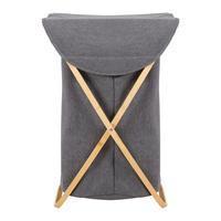 KOSZ NA PRANIE KAITO - ciemnoszary, Modern, drewno/tkanina (43/42/62,5cm) - Bessagi Home