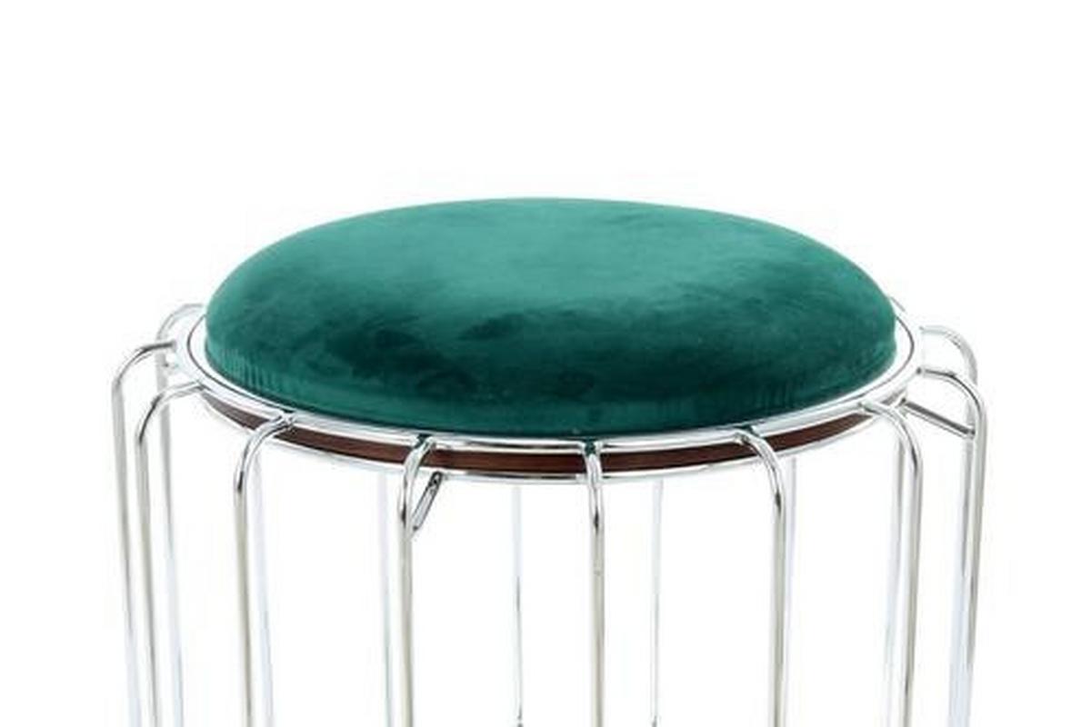 BEISTELLTISCH DJP68 - Dunkelgrün/Silberfarben, Basics, Glas/Holzwerkstoff (50/50/45cm) - Kayoom