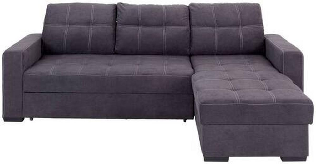 Sedežna Garnitura Mediolan, Z Ležiščem - temno siva/črna, Design, umetna masa/tekstil (240/160cm) - Mömax