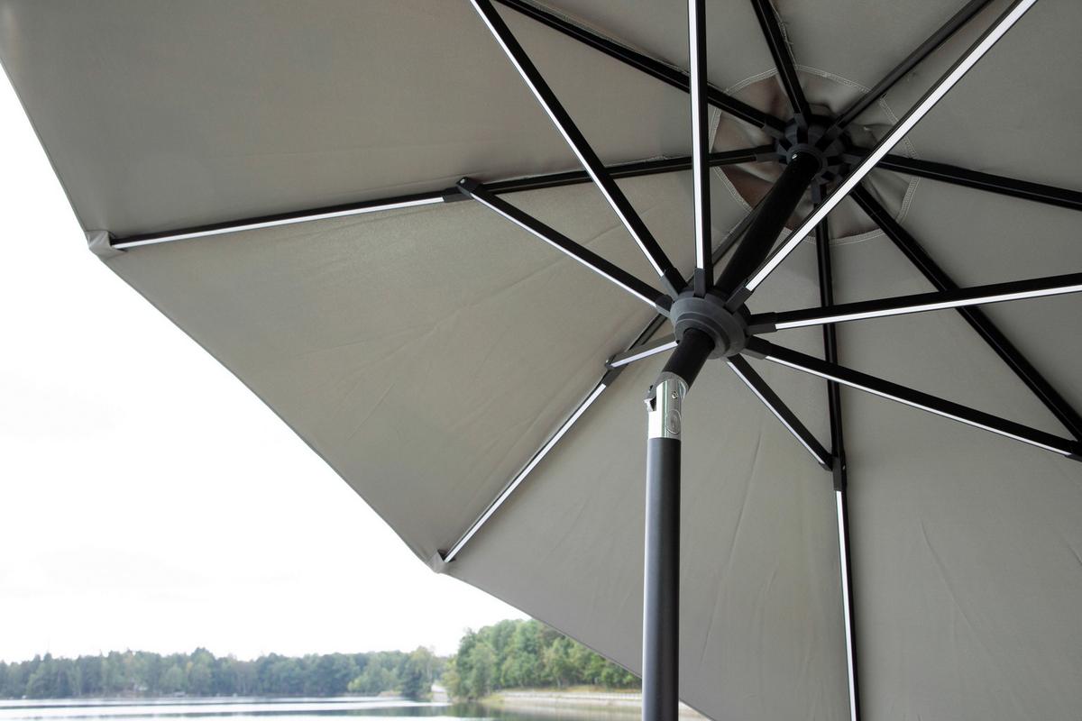 SONNENSCHIRM SABAL - Schwarz/Grau, KONVENTIONELL (270/241/270cm) - Gardenson