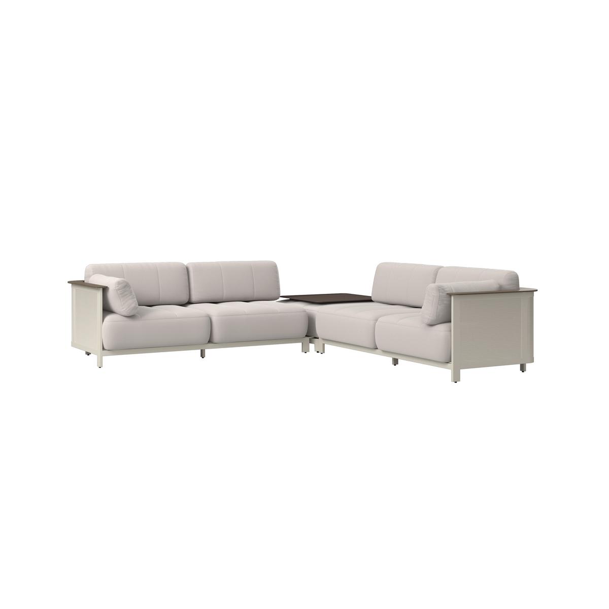 ENSEMBLE LOUNGE MARA - Weiss/Dunkelgrau, Modern, Kunststoff/Textil (269/269cm) - Bessagi Garden