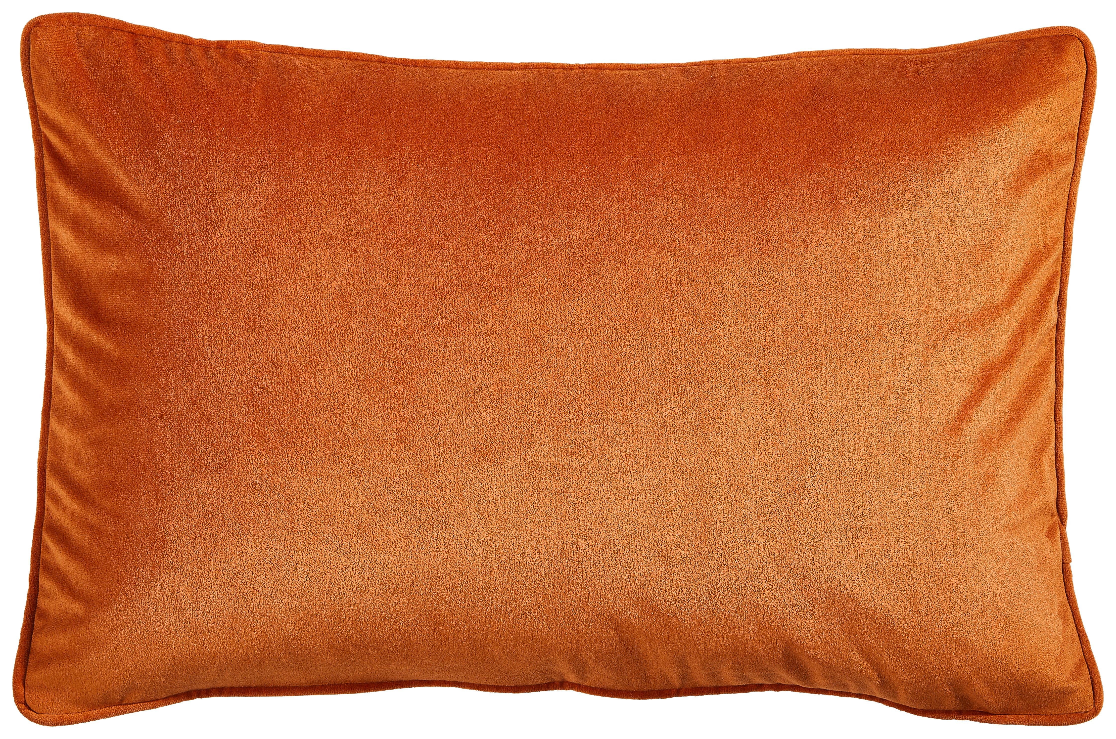 POSZEWKA NA PODUSZKĘ ZENATO SAMT UNI - terakota, Basics, tkanina (40/60cm) - Ambiente