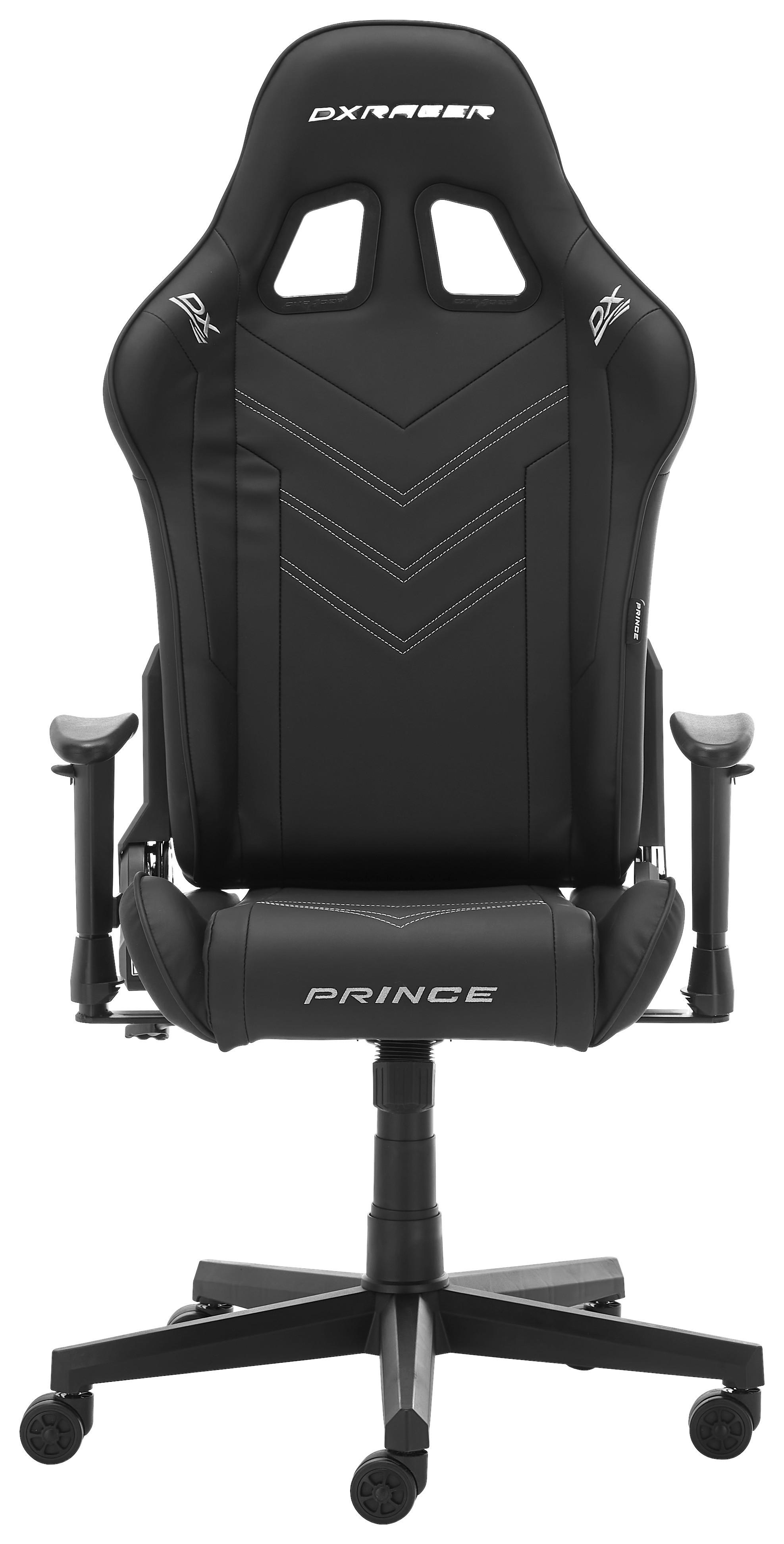 GAMINGSTOL PRINCE -EXKLUSIV- - vit/svart, Modern, textil/plast (67/126/67cm) - Dxracer