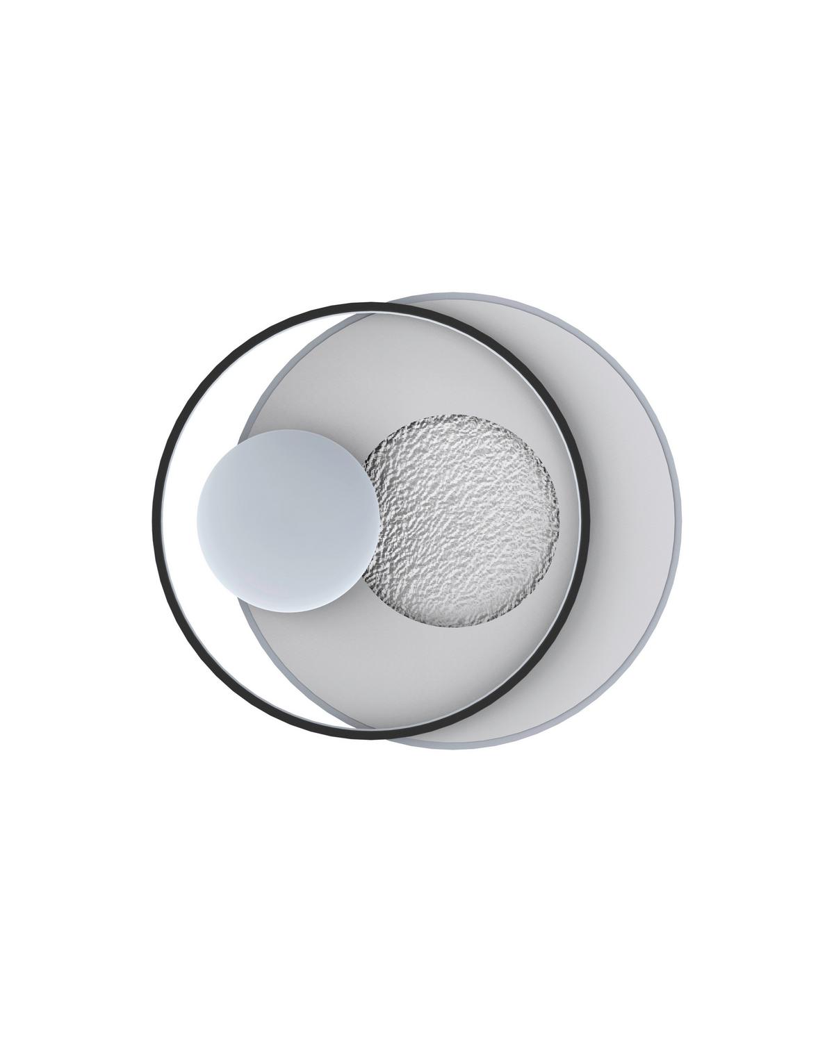 LAMPA SUFITOWA LED LAREDO - czarny/biały, Basics, tworzywo sztuczne/metal (58/50/10,5cm) - Novel