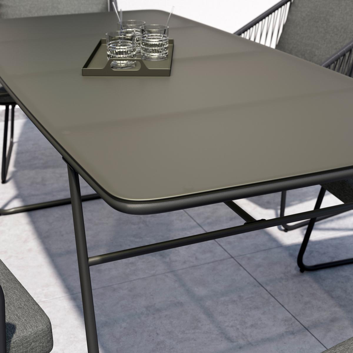 Set grădină Mathi - gri închis/negru, Modern, plastic/sticlă (85/76/180cm) - Mömax