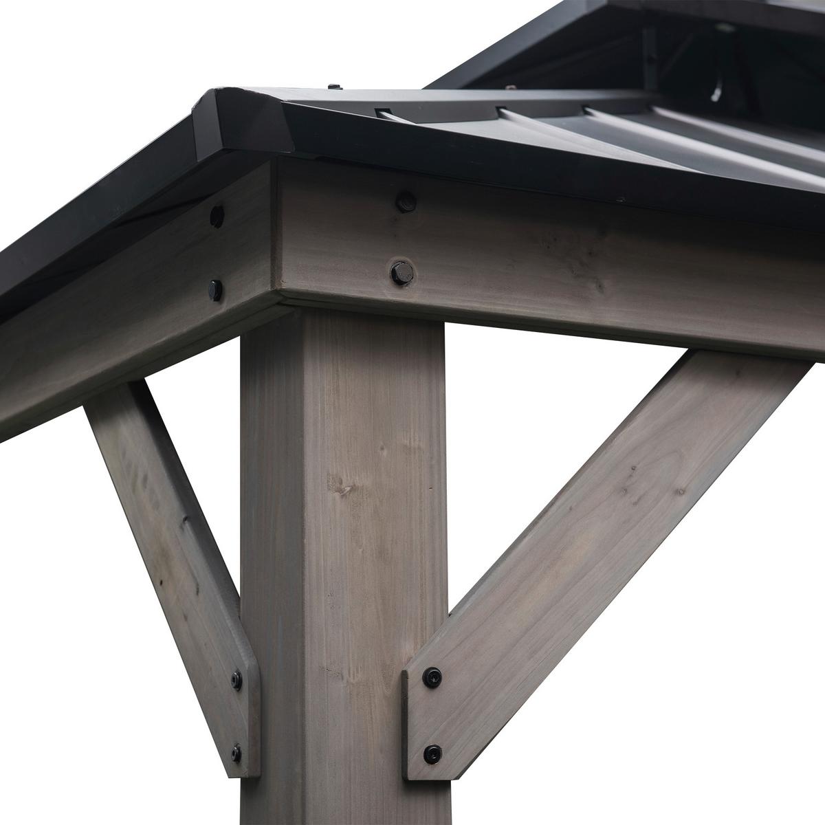 Pavillon Gazebo Rysy Grau/Schwarz - Schwarz, Basics, Metall (450/320/390cm)
