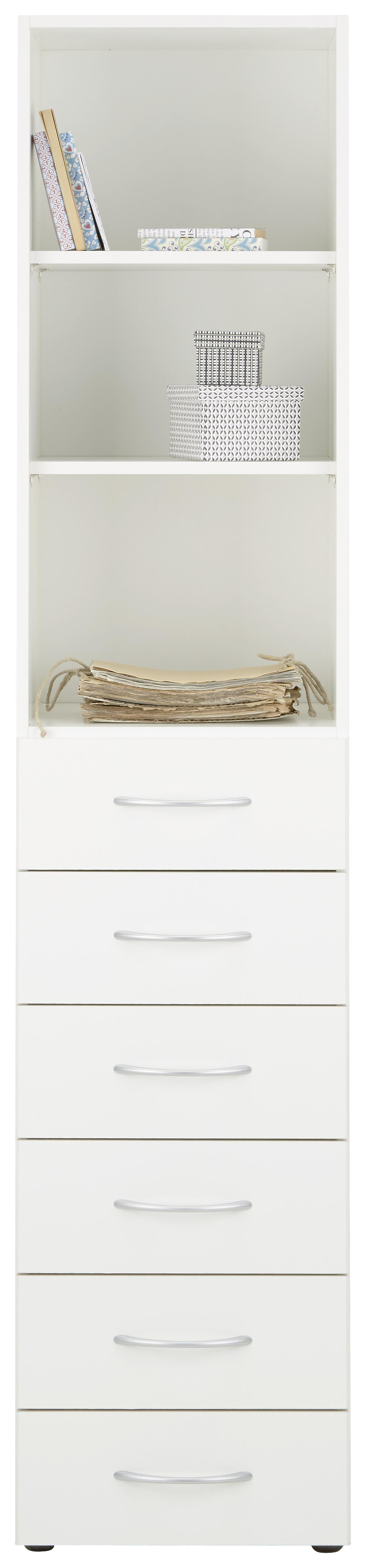 Mehrzweckschrank in Weiß - Alufarben/Weiß, Holzwerkstoff/Kunststoff (40/185/40cm) - Modern Living