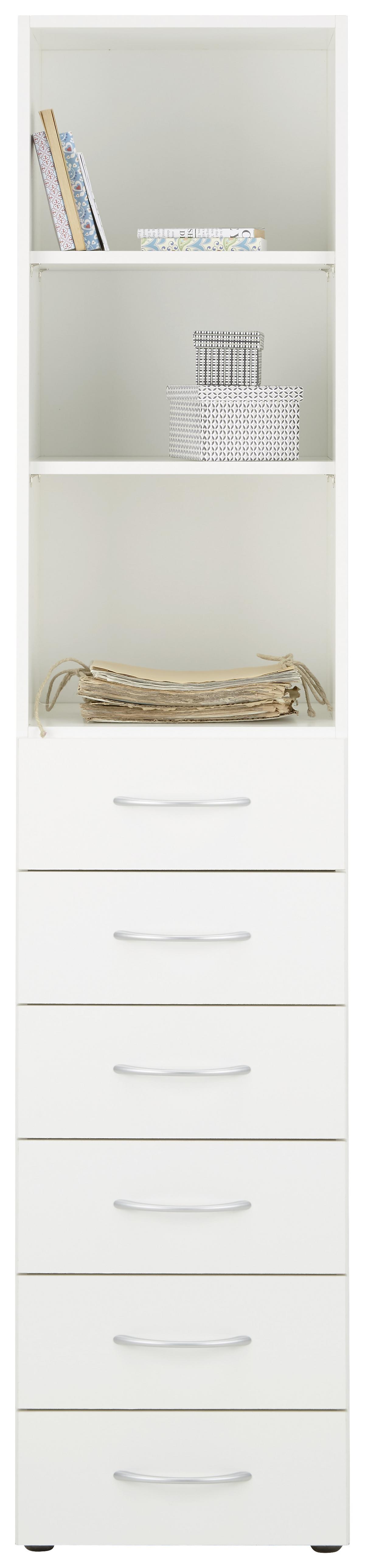Mehrzweckschrank in Weiss - Weiss/Alufarben, Konventionell, Holzwerkstoff/Kunststoff (40/185/40cm) - Mömax