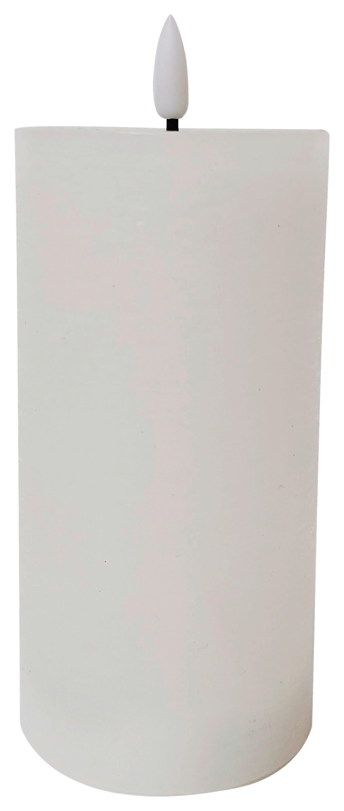 Kerze mit LED Fendy in Weiss - Weiss (10/20cm) - Premium Living