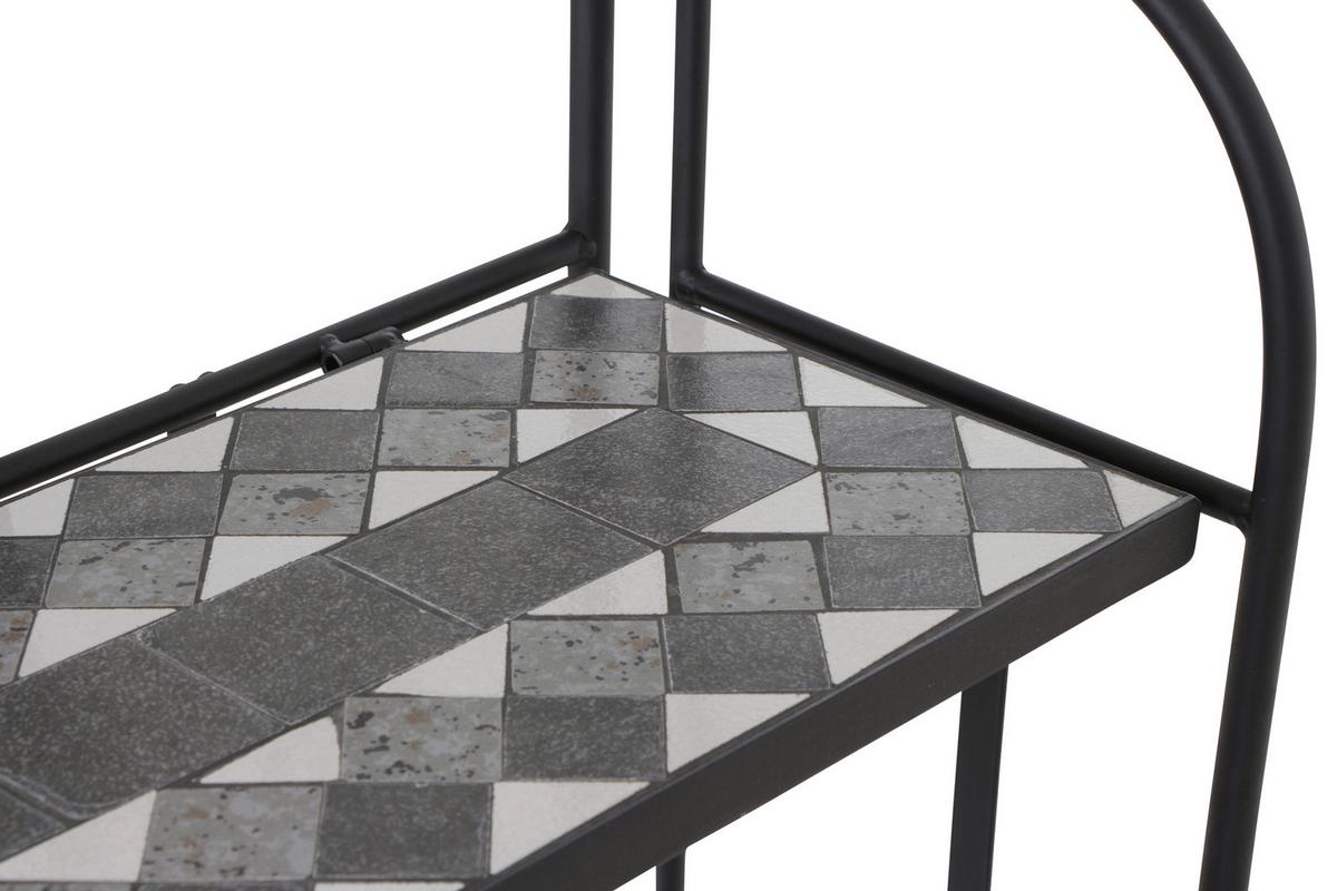 Pflanztisch Mosaik ca. 62x142x29 cm Schwarz - Schwarz, KONVENTIONELL, Keramik/Metall (62/142/29cm) - Siena Garden
