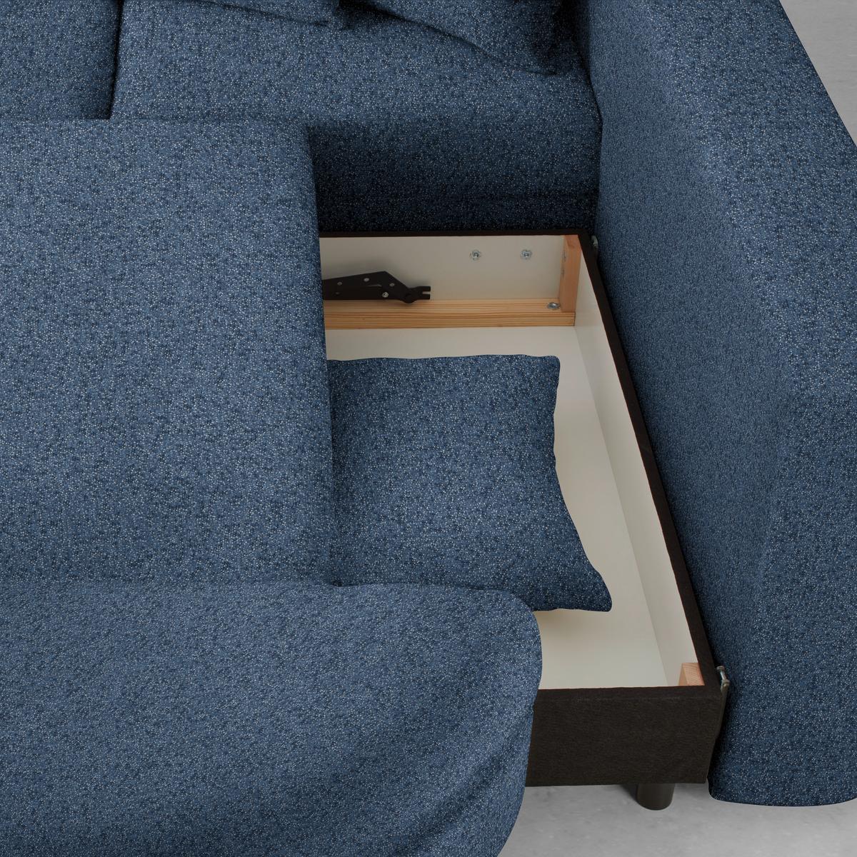 Ecksofa Axel Dunkelblau - Schwarz/Dunkelblau, MODERN, Textil/Metall (291/87/250cm) - Mömax