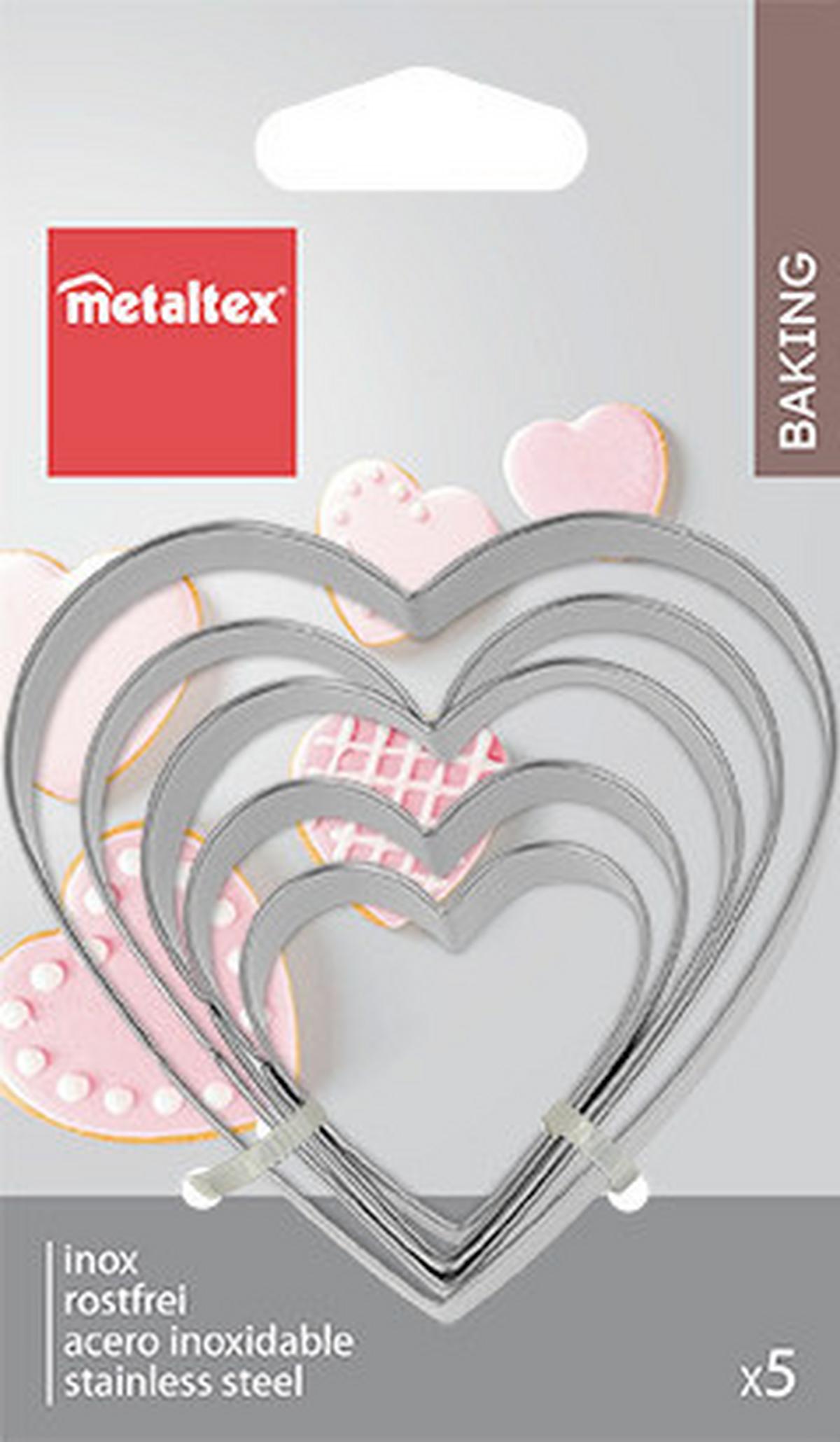 Süteménykiszúró Heart - ezüstszínű, fém - Metaltex