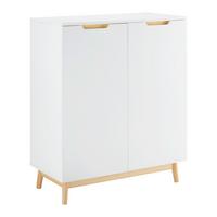 Kommode Nicole Weiß/Kiefer Echtholz/MDF - Weiß/Kieferfarben, MODERN, Holz (80/94,5/38cm) - Bessagi Home