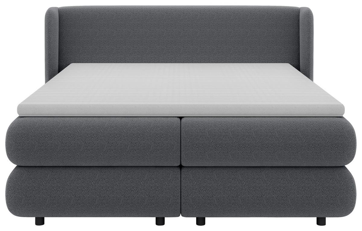 Boxspring Krevet Elodie - boje grafita/crna, Konvencionalno, tekstil/plastika (180/200cm) - Premium Living
