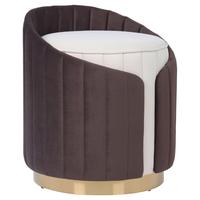 HOCKER CORVIN 125 - Beige/Goldfarben, Design, Textil/Metall (40/45cm) - Kayoom